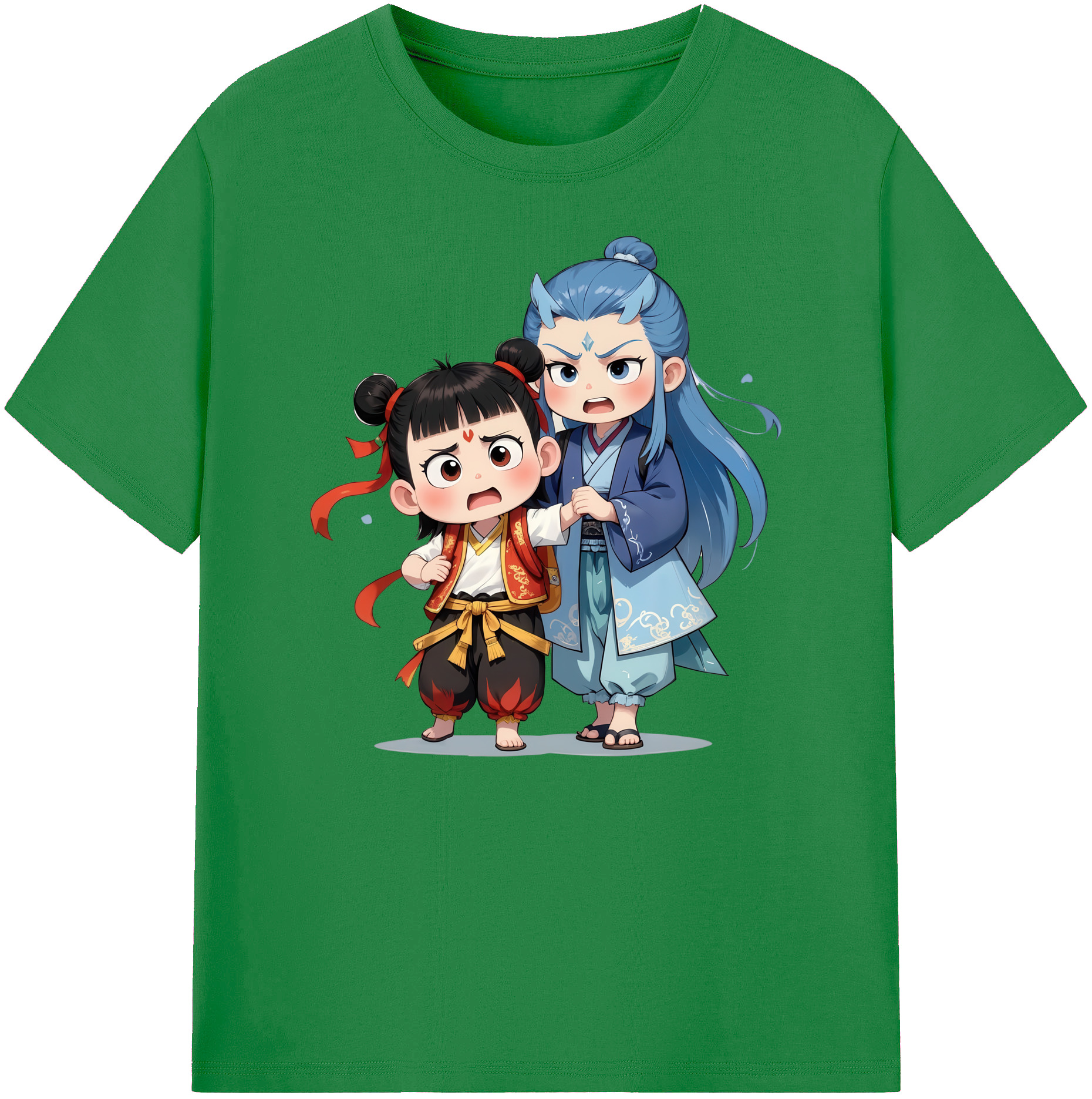 （画像用） Ne Zha 2 ナタ 魔童の大暴れ 綿100％ メンズ半袖Tシャツ｜肌触りやわらか＆通気性