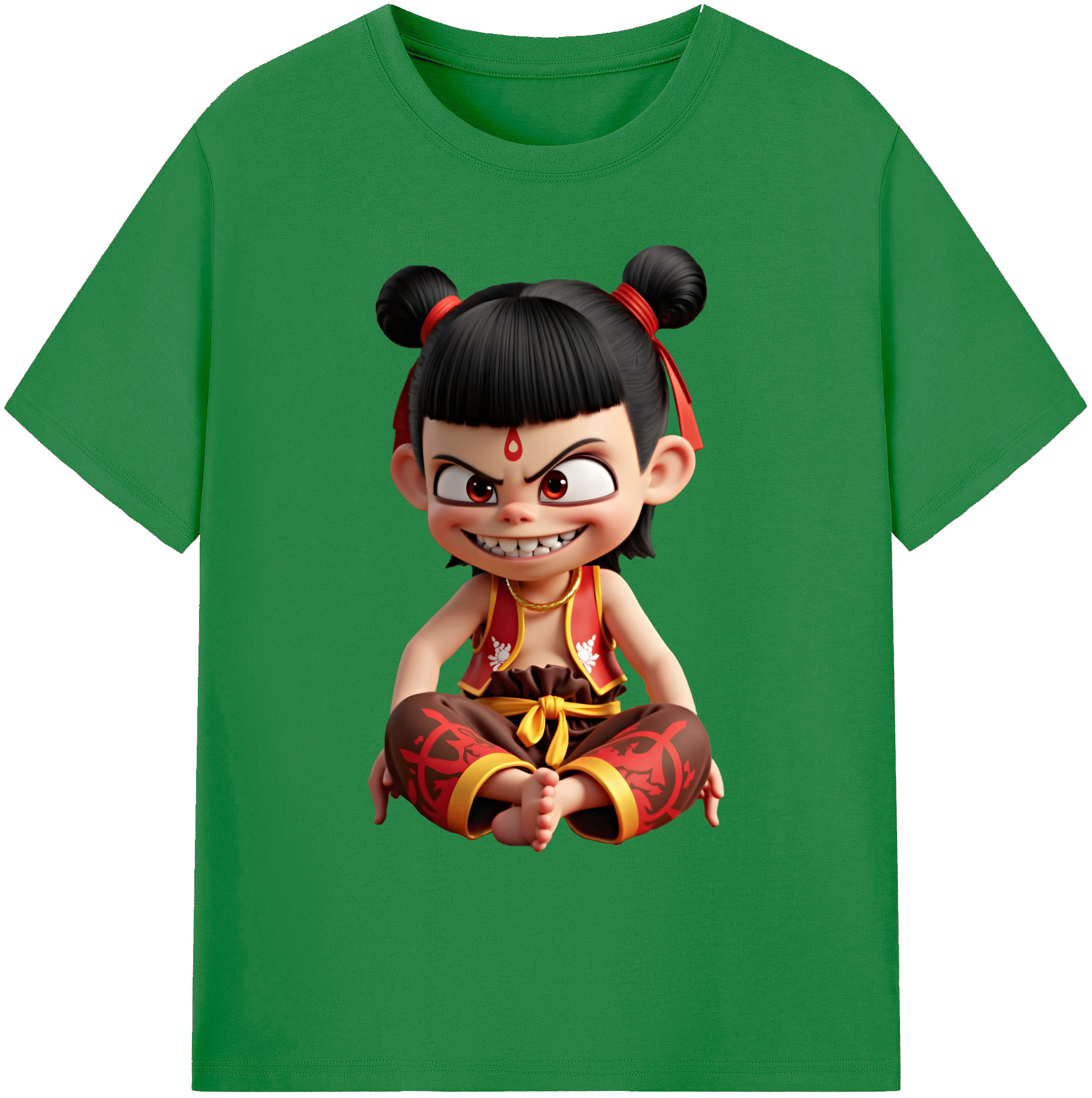 （画像用） Ne Zha 2 ナタ 魔童の大暴れ 綿100％ メンズ半袖Tシャツ｜肌触りやわらか＆通気性
