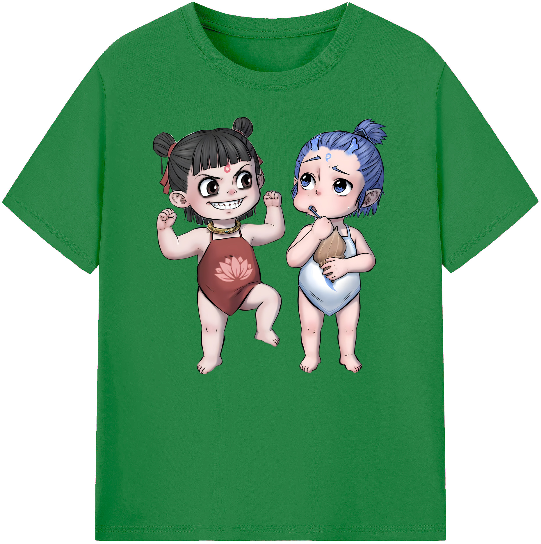 （画像用） Ne Zha 2 ナタ 魔童の大暴れ 綿100％ メンズ半袖Tシャツ｜肌触りやわらか＆通気性