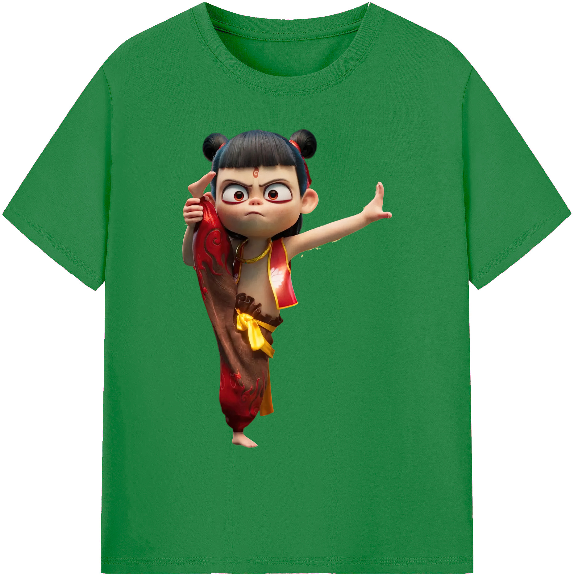 （画像用） Ne Zha 2 ナタ 魔童の大暴れ 綿100％ メンズ半袖Tシャツ｜肌触りやわらか＆通気性