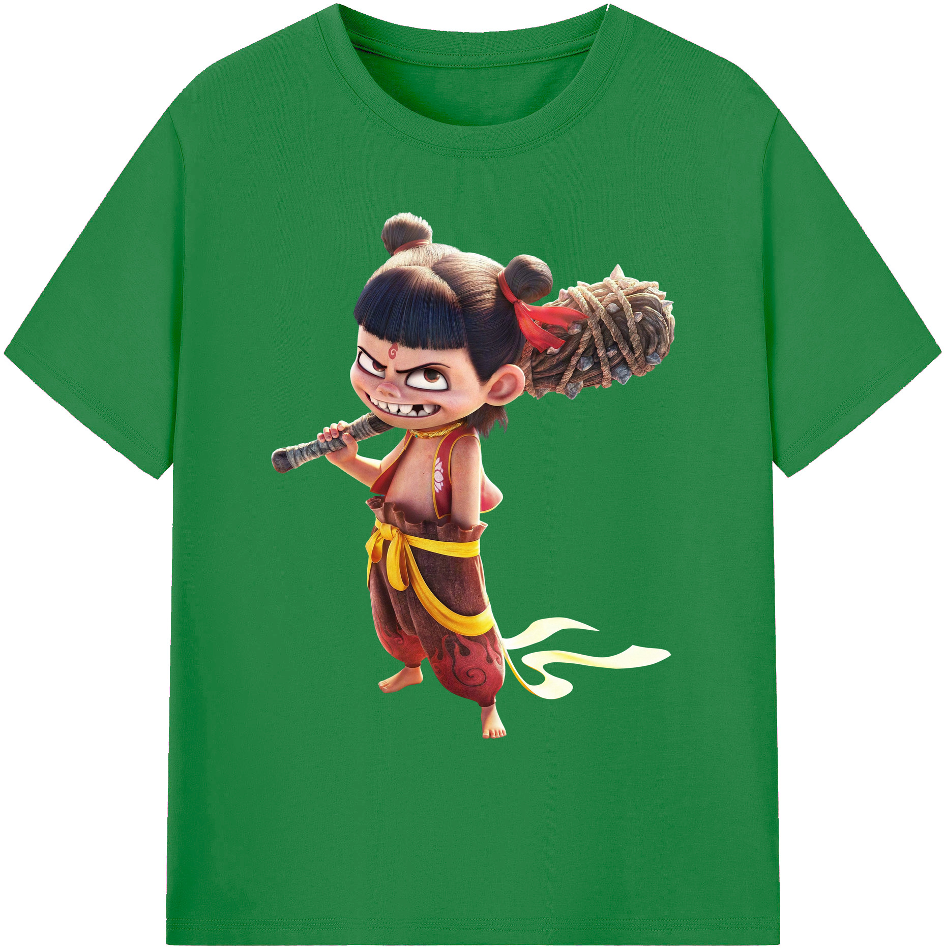 （画像用） Ne Zha 2 ナタ 魔童の大暴れ 綿100％ メンズ半袖Tシャツ｜肌触りやわらか＆通気性
