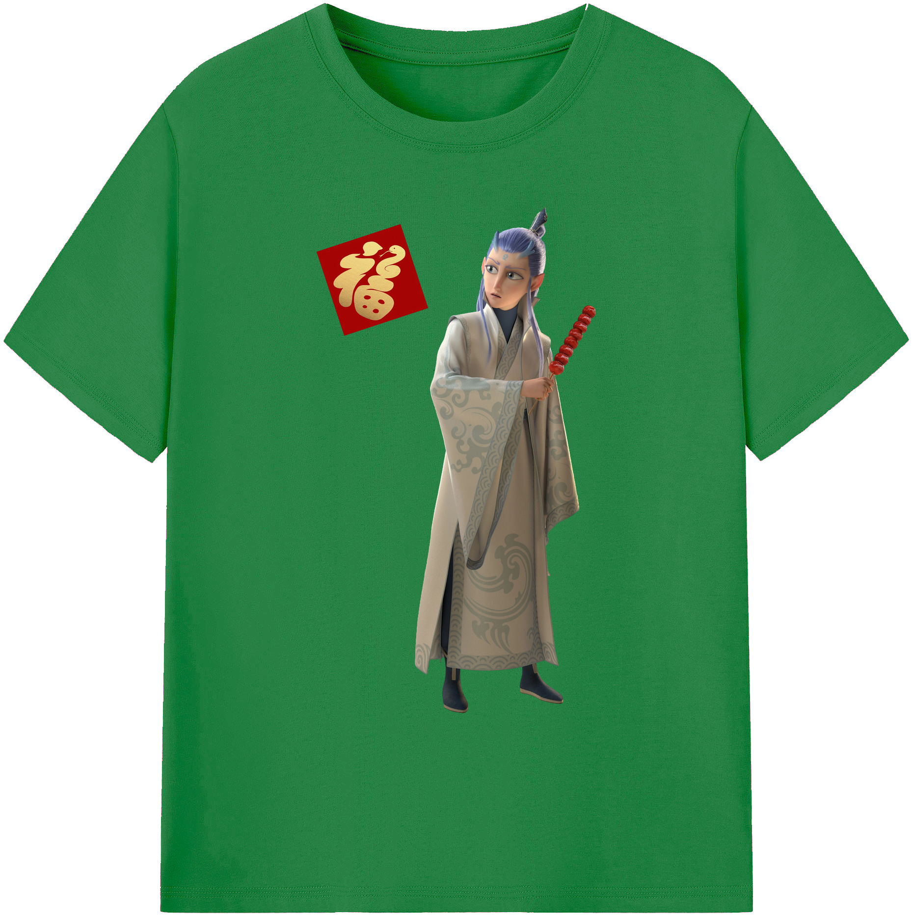 （画像用） Ne Zha 2 ナタ 魔童の大暴れ 綿100％ メンズ半袖Tシャツ｜肌触りやわらか＆通気性