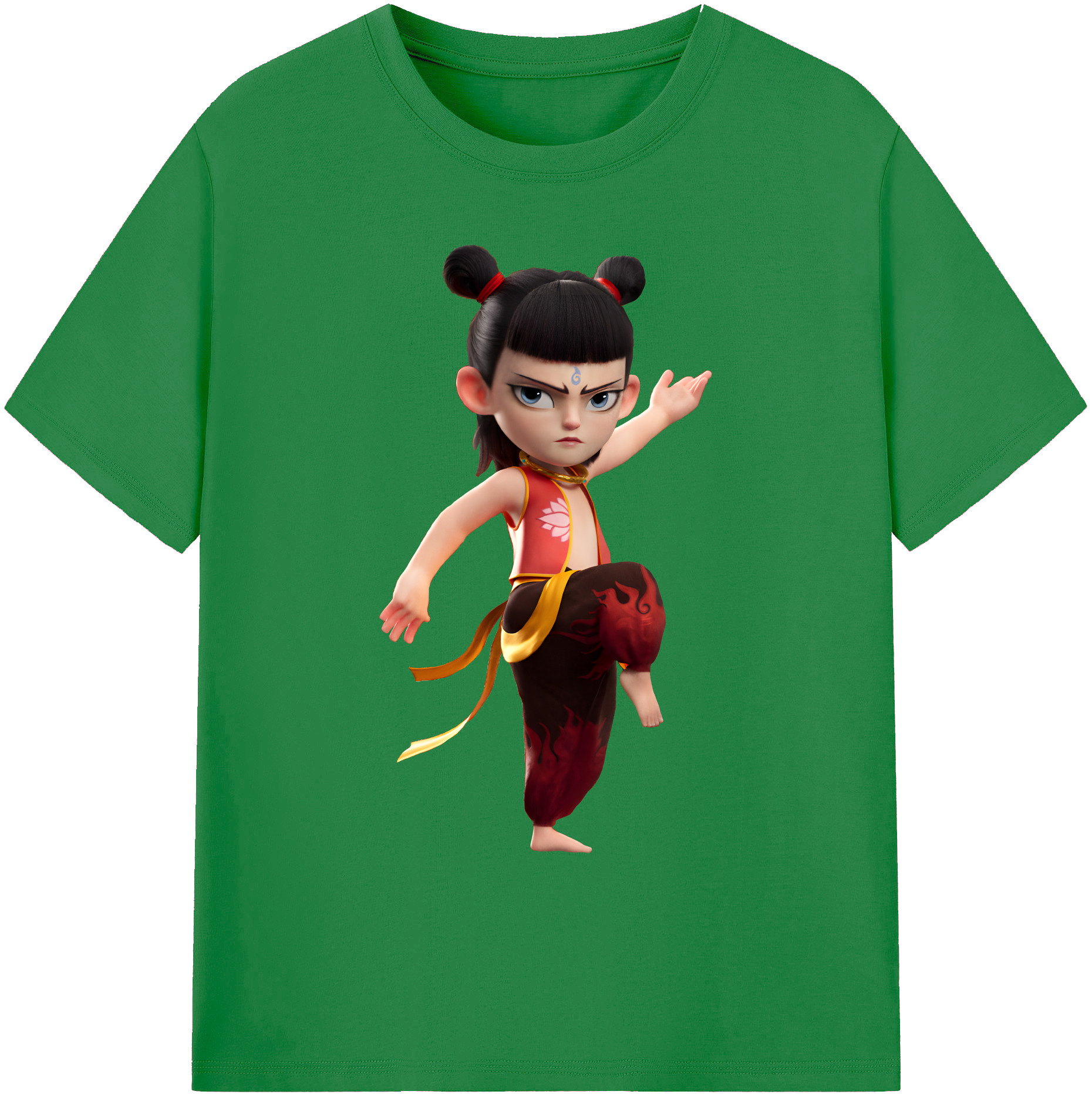 （画像用） Ne Zha 2 ナタ 魔童の大暴れ 綿100％ メンズ半袖Tシャツ｜肌触りやわらか＆通気性