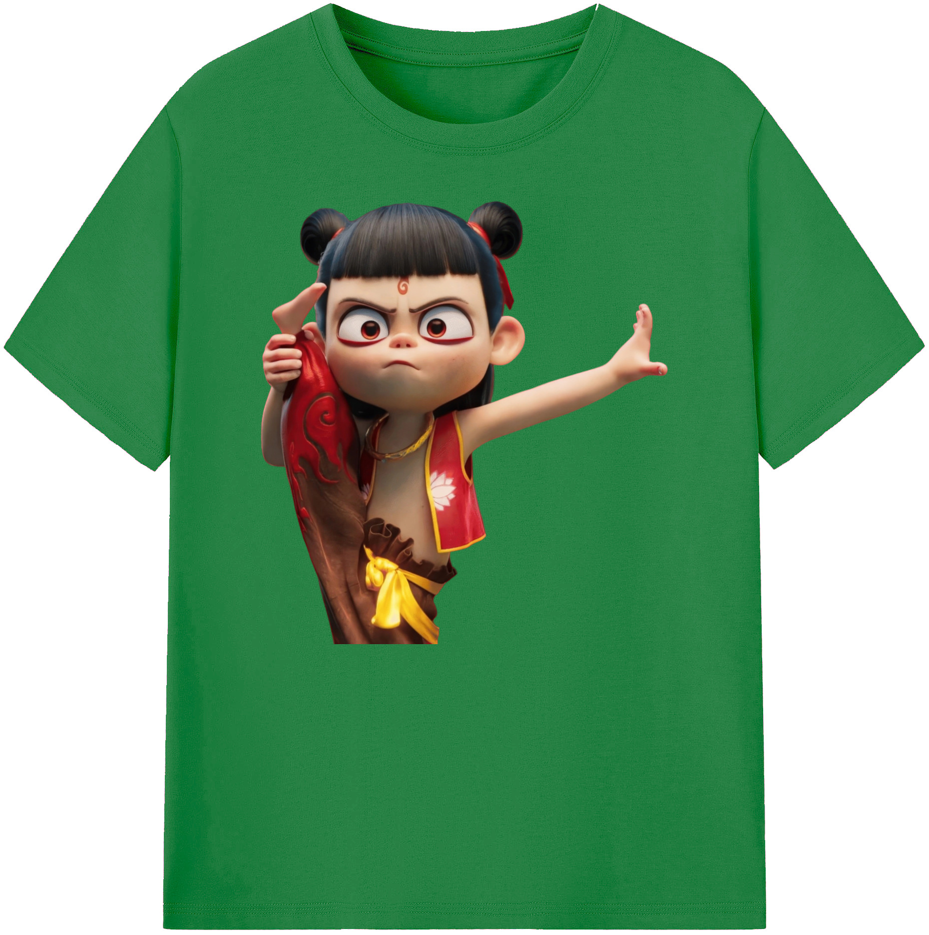（画像用） Ne Zha 2 ナタ 魔童の大暴れ 綿100％ メンズ半袖Tシャツ｜肌触りやわらか＆通気性