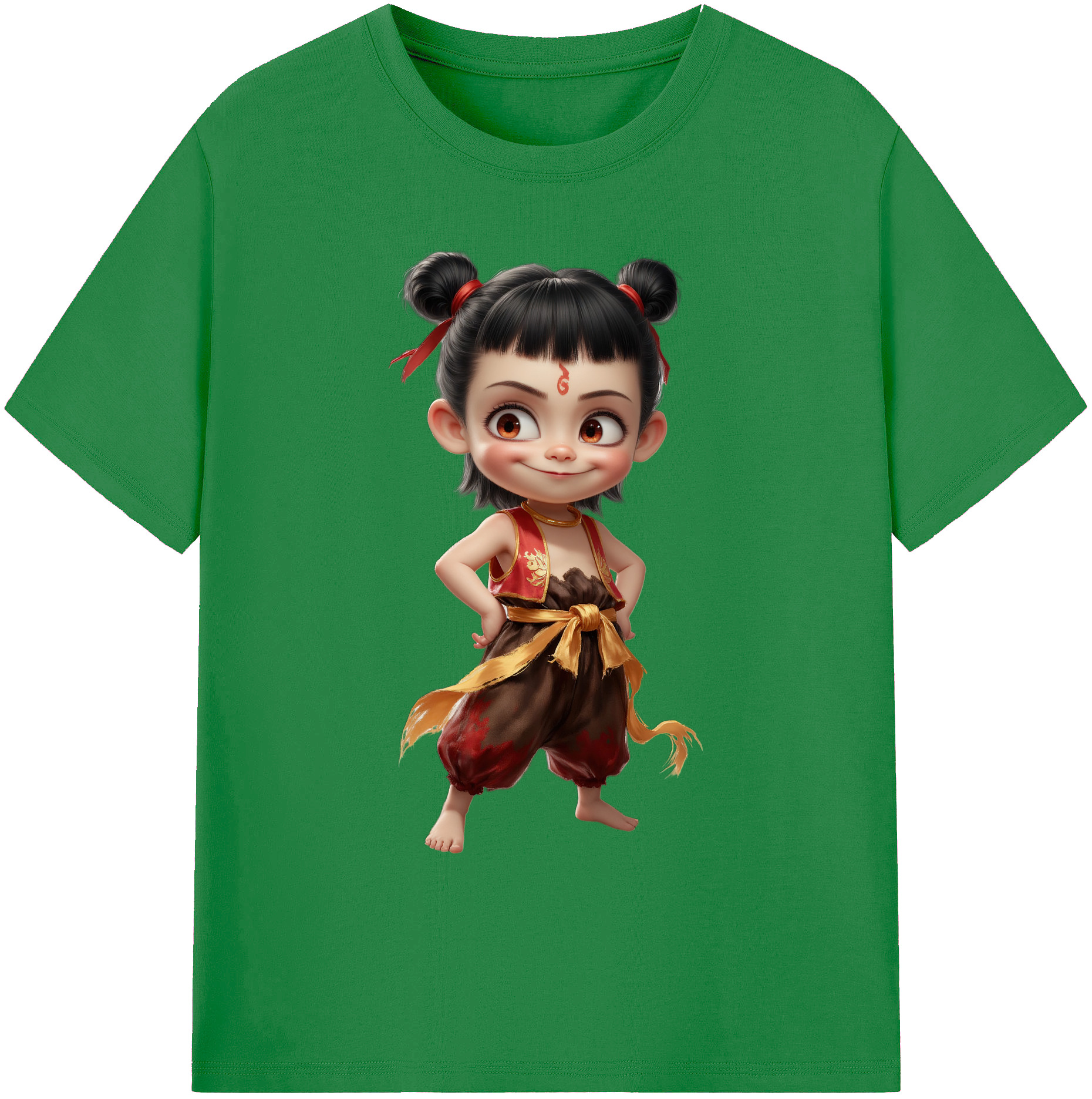 （画像用） Ne Zha 2 ナタ 魔童の大暴れ 綿100％ メンズ半袖Tシャツ｜肌触りやわらか＆通気性