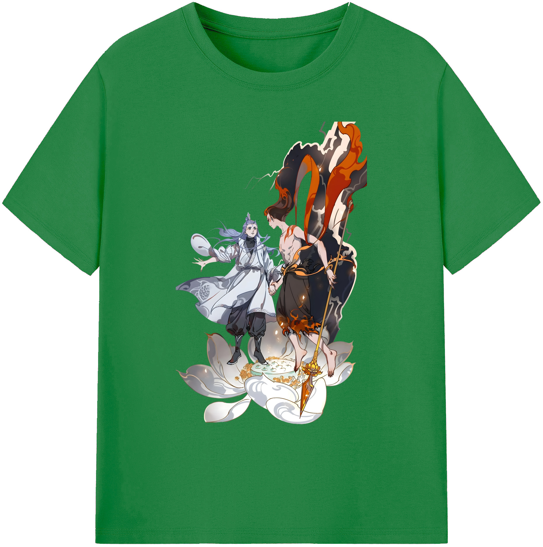 （画像用） Ne Zha 2 ナタ 魔童の大暴れ 綿100％ メンズ半袖Tシャツ｜肌触りやわらか＆通気性