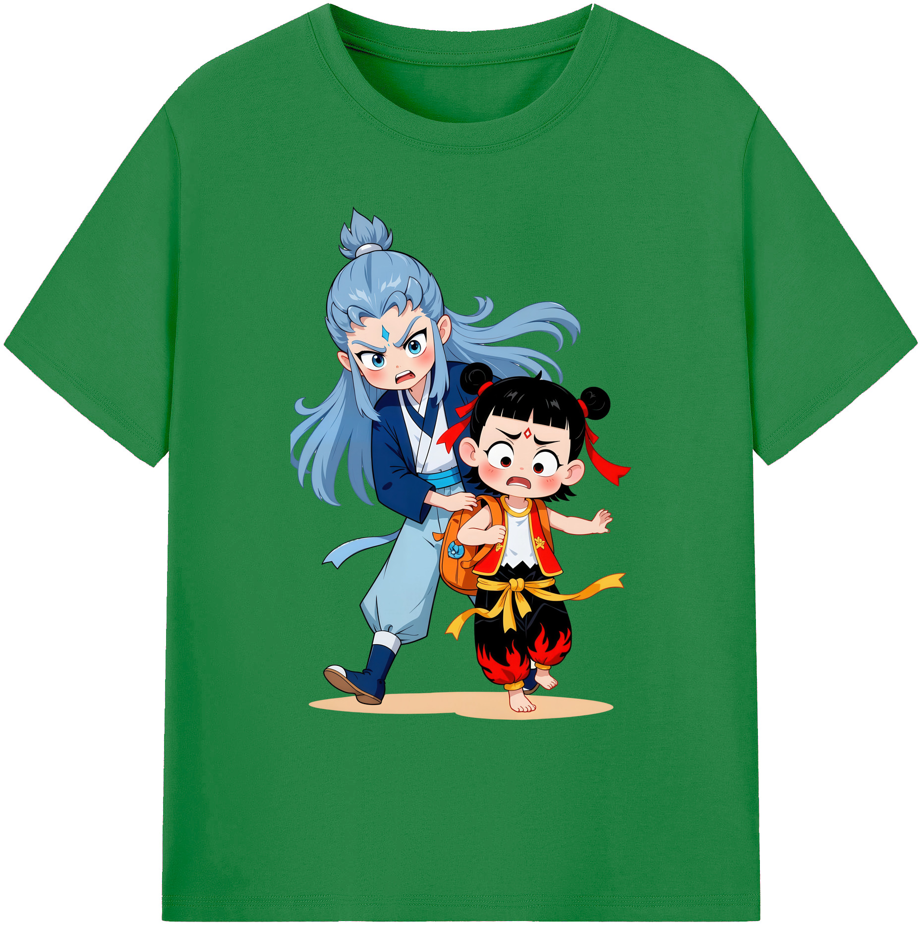 （画像用） Ne Zha 2 ナタ 魔童の大暴れ 綿100％ メンズ半袖Tシャツ｜肌触りやわらか＆通気性