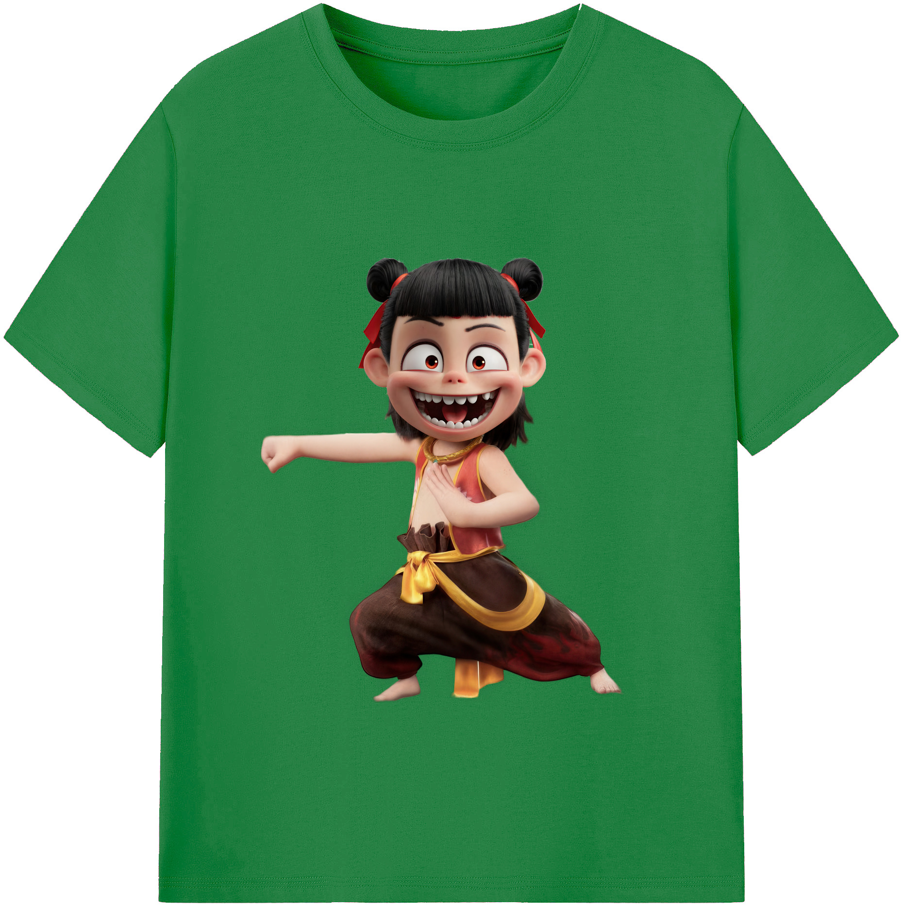 （画像用） Ne Zha 2 ナタ 魔童の大暴れ 綿100％ メンズ半袖Tシャツ｜肌触りやわらか＆通気性