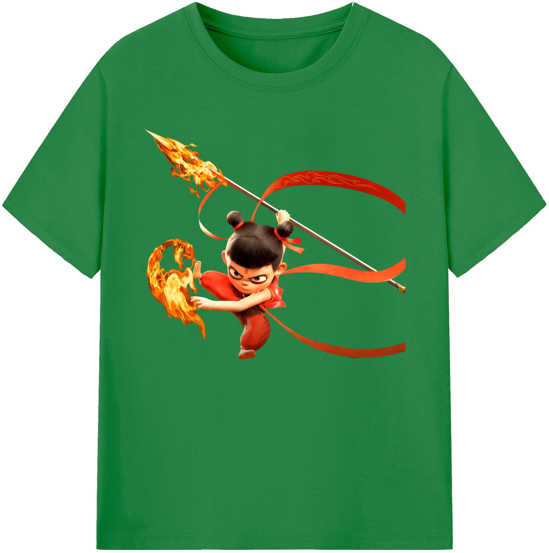 （画像用） Ne Zha 2 ナタ 魔童の大暴れ 綿100％ メンズ半袖Tシャツ｜肌触りやわらか＆通気性