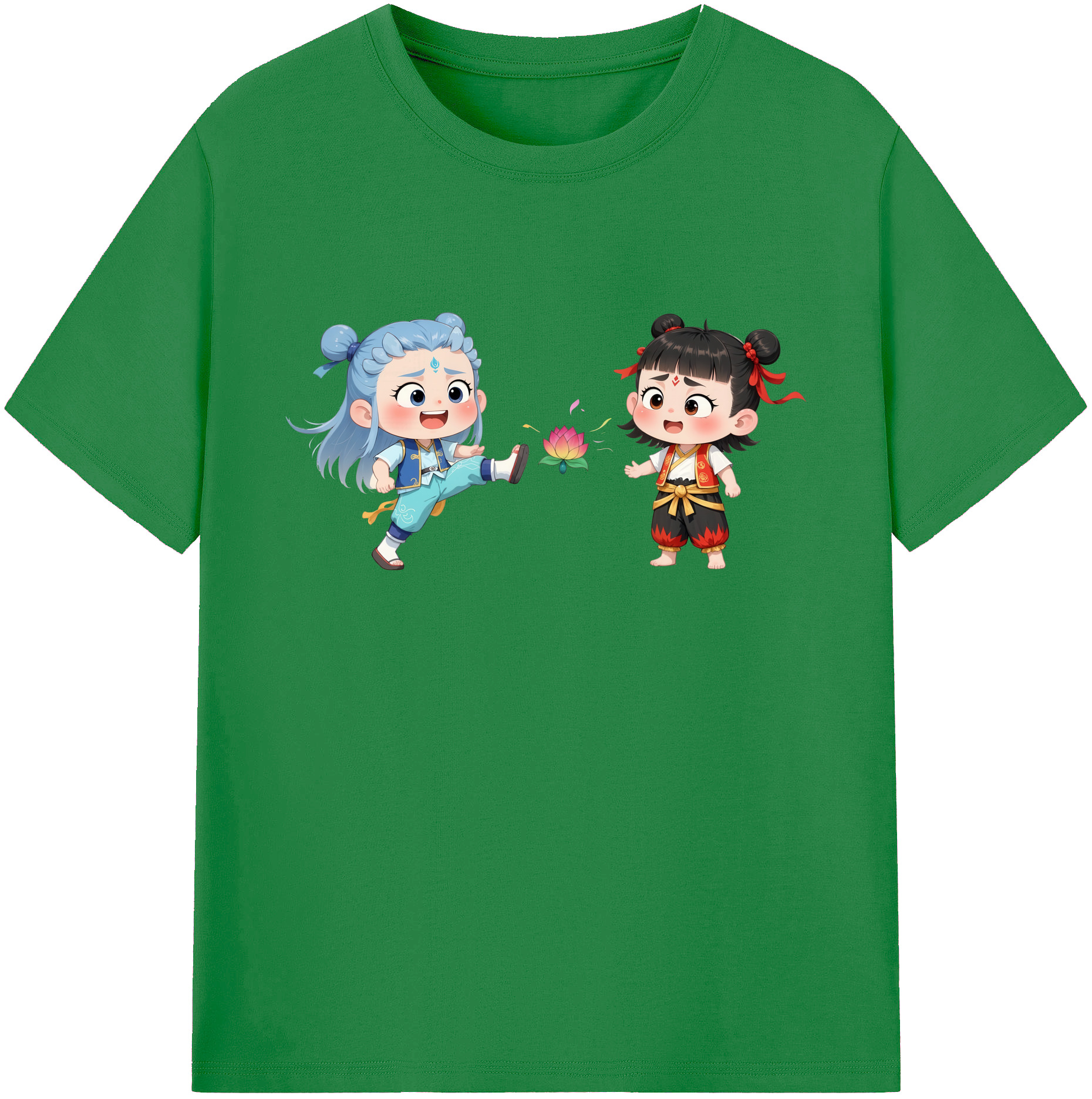 （画像用） Ne Zha 2 ナタ 魔童の大暴れ 綿100％ メンズ半袖Tシャツ｜肌触りやわらか＆通気性