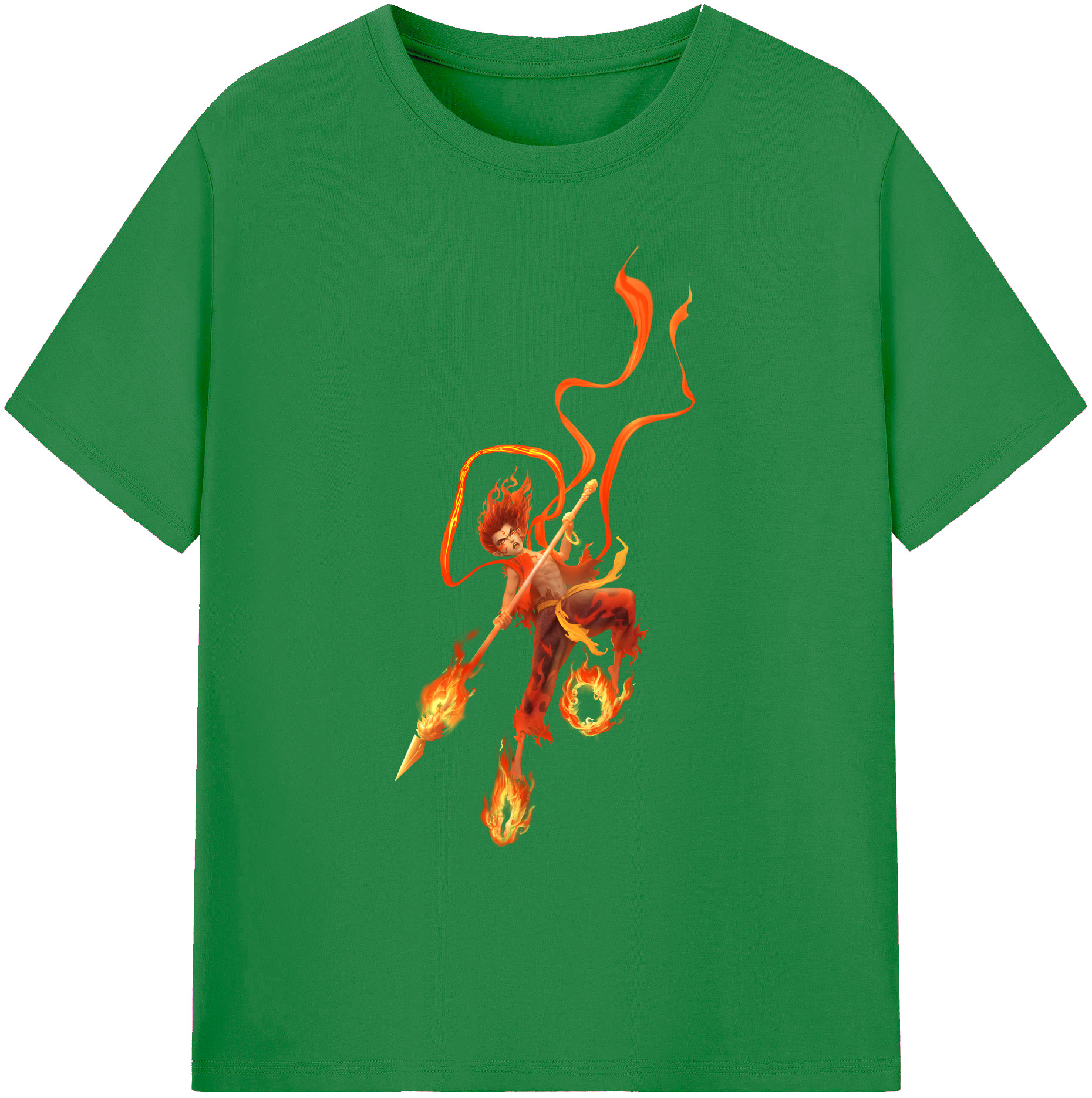 （画像用） Ne Zha 2 ナタ 魔童の大暴れ 綿100％ メンズ半袖Tシャツ｜肌触りやわらか＆通気性