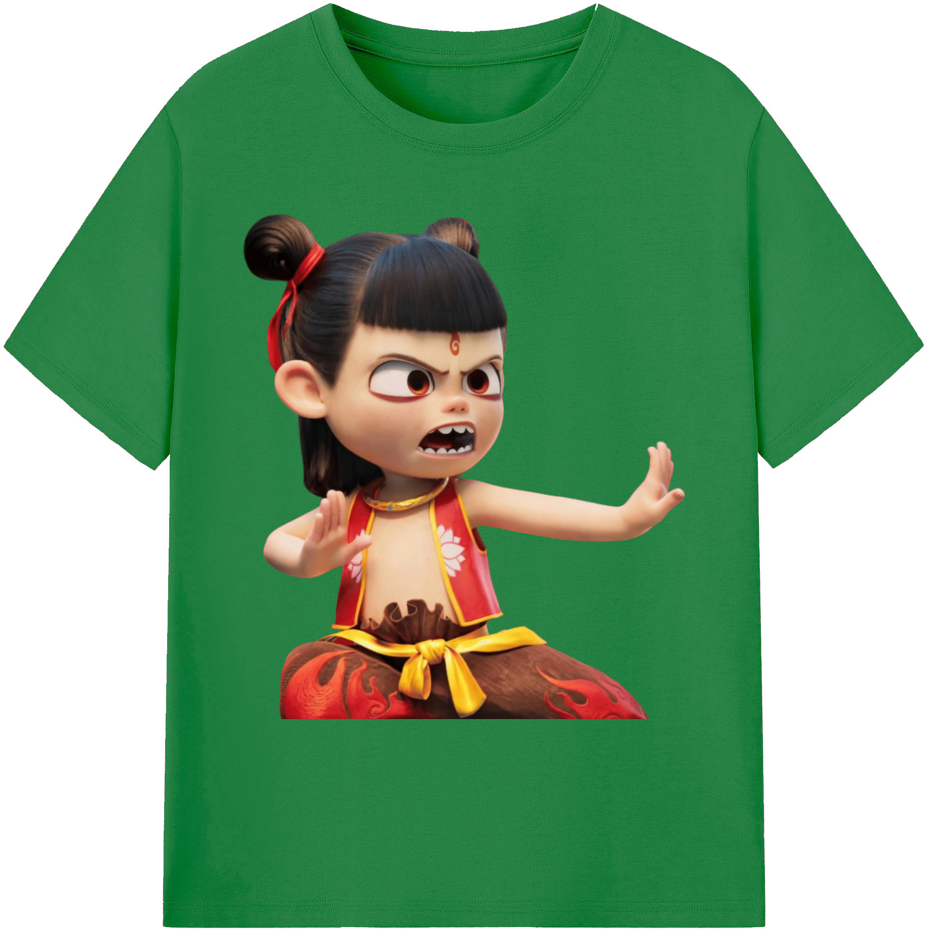 （画像用） Ne Zha 2 ナタ 魔童の大暴れ 綿100％ メンズ半袖Tシャツ｜肌触りやわらか＆通気性