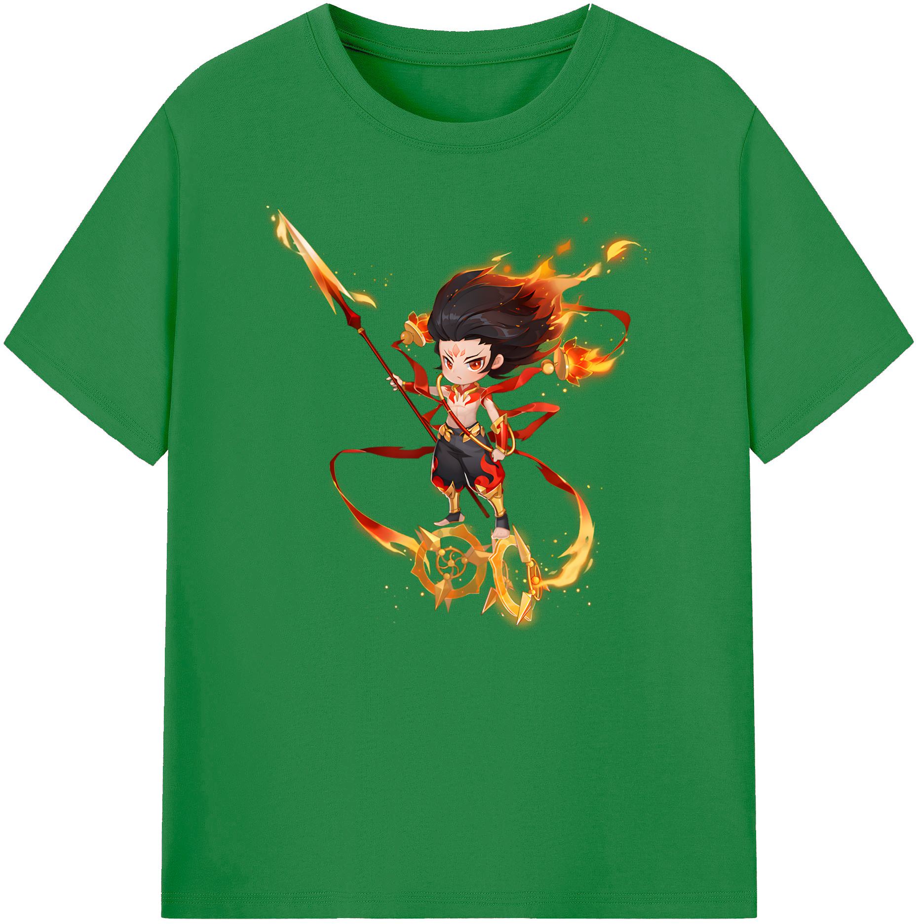 （画像用） Ne Zha 2 ナタ 魔童の大暴れ 綿100％ メンズ半袖Tシャツ｜肌触りやわらか＆通気性