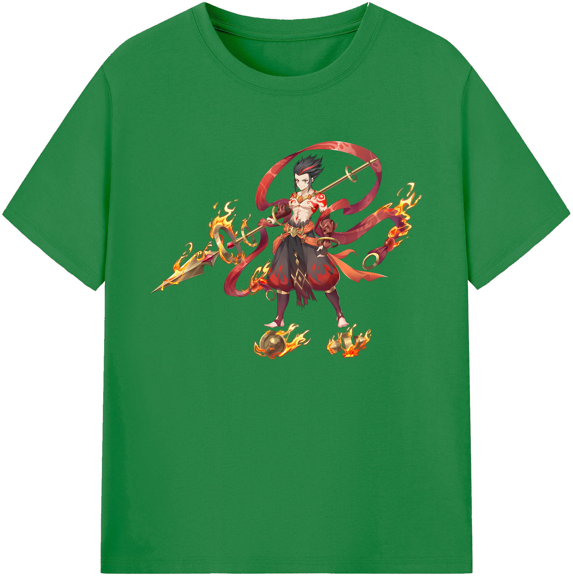 （画像用） Ne Zha 2 ナタ 魔童の大暴れ 綿100％ メンズ半袖Tシャツ｜肌触りやわらか＆通気性