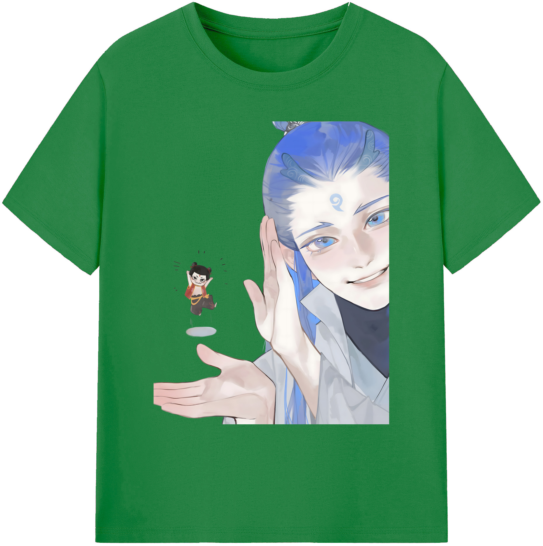 （画像用） Ne Zha 2 ナタ 魔童の大暴れ 綿100％ メンズ半袖Tシャツ｜肌触りやわらか＆通気性