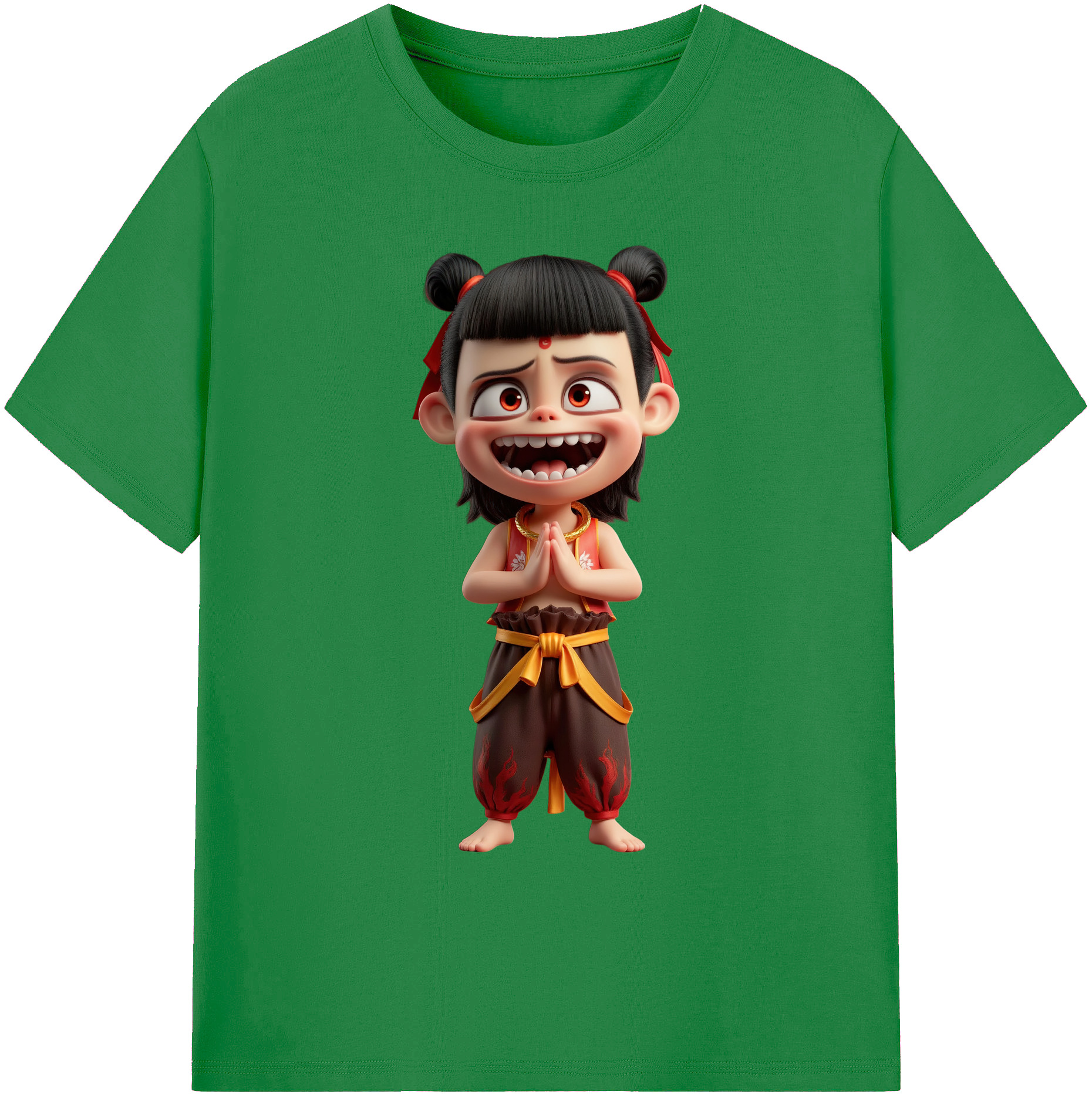（画像用） Ne Zha 2 ナタ 魔童の大暴れ 綿100％ メンズ半袖Tシャツ｜肌触りやわらか＆通気性
