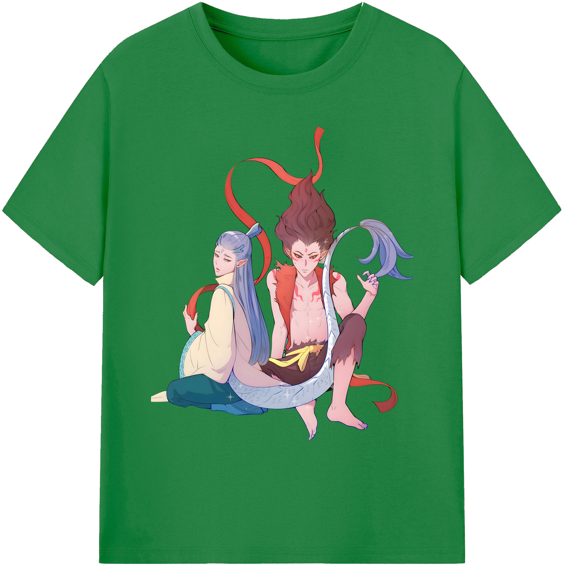 （画像用） Ne Zha 2 ナタ 魔童の大暴れ 綿100％ メンズ半袖Tシャツ｜肌触りやわらか＆通気性