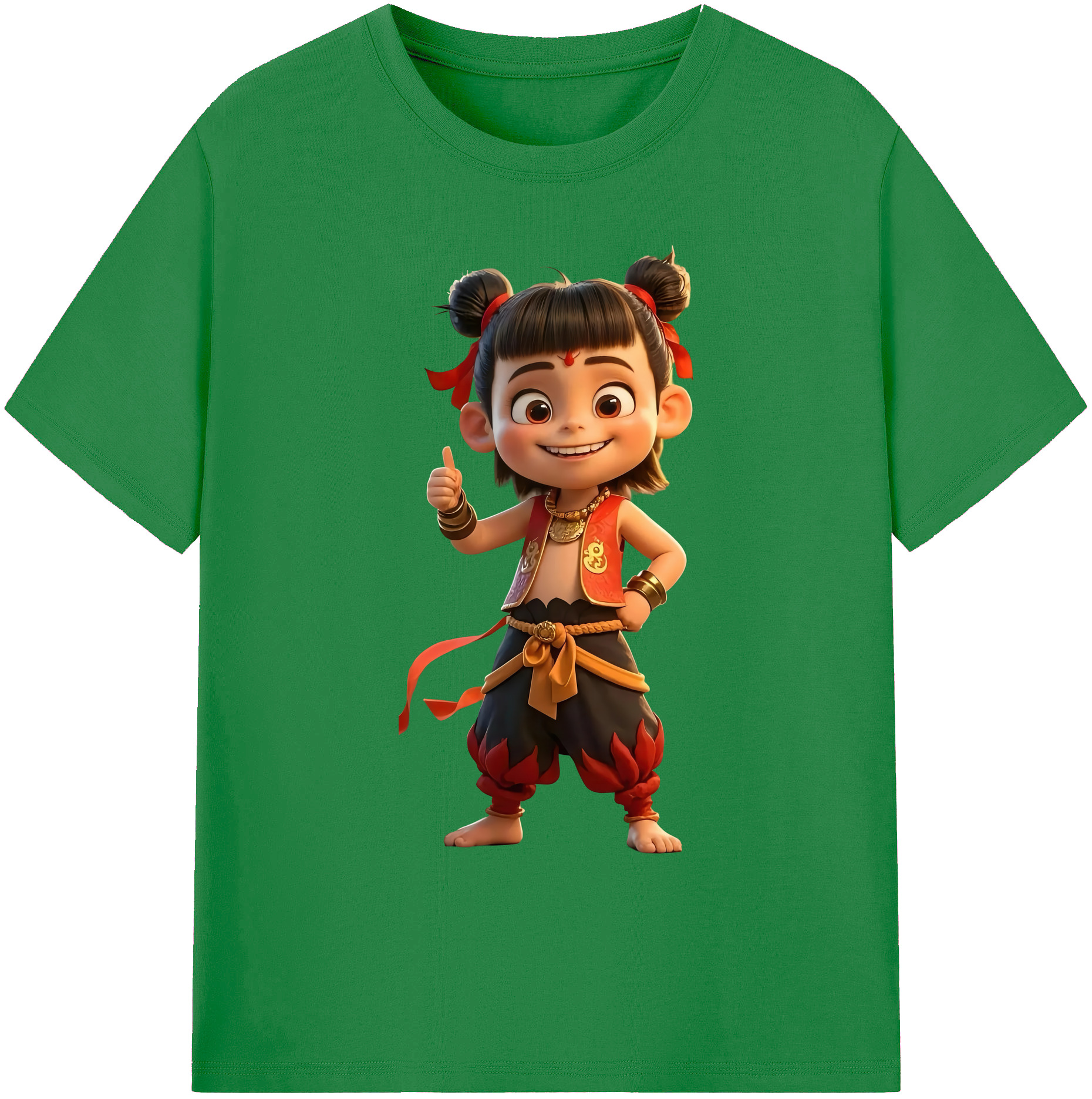 （画像用） Ne Zha 2 ナタ 魔童の大暴れ 綿100％ メンズ半袖Tシャツ｜肌触りやわらか＆通気性