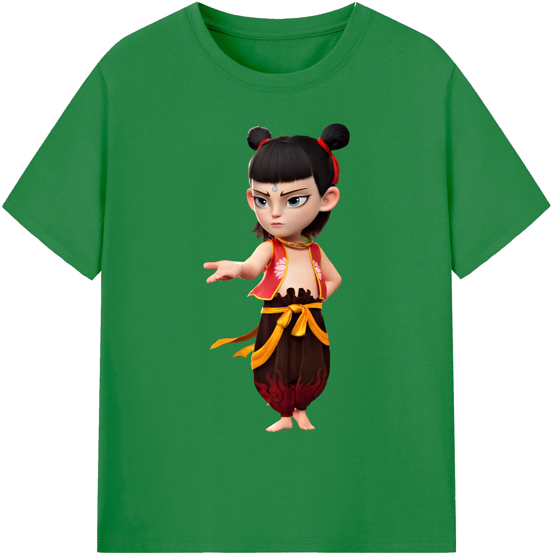 （画像用） Ne Zha 2 ナタ 魔童の大暴れ 綿100％ メンズ半袖Tシャツ｜肌触りやわらか＆通気性