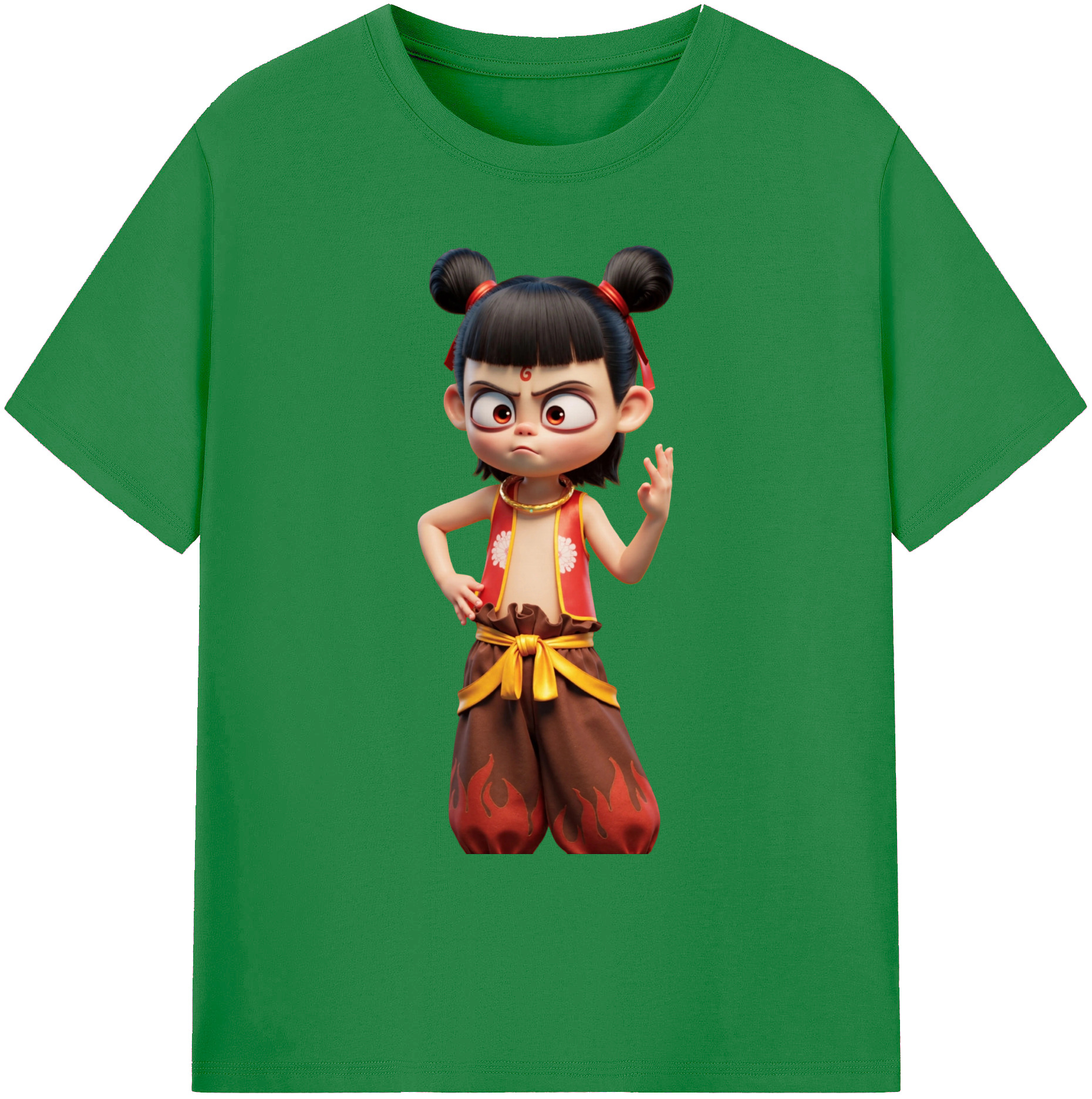 （画像用） Ne Zha 2 ナタ 魔童の大暴れ 綿100％ メンズ半袖Tシャツ｜肌触りやわらか＆通気性