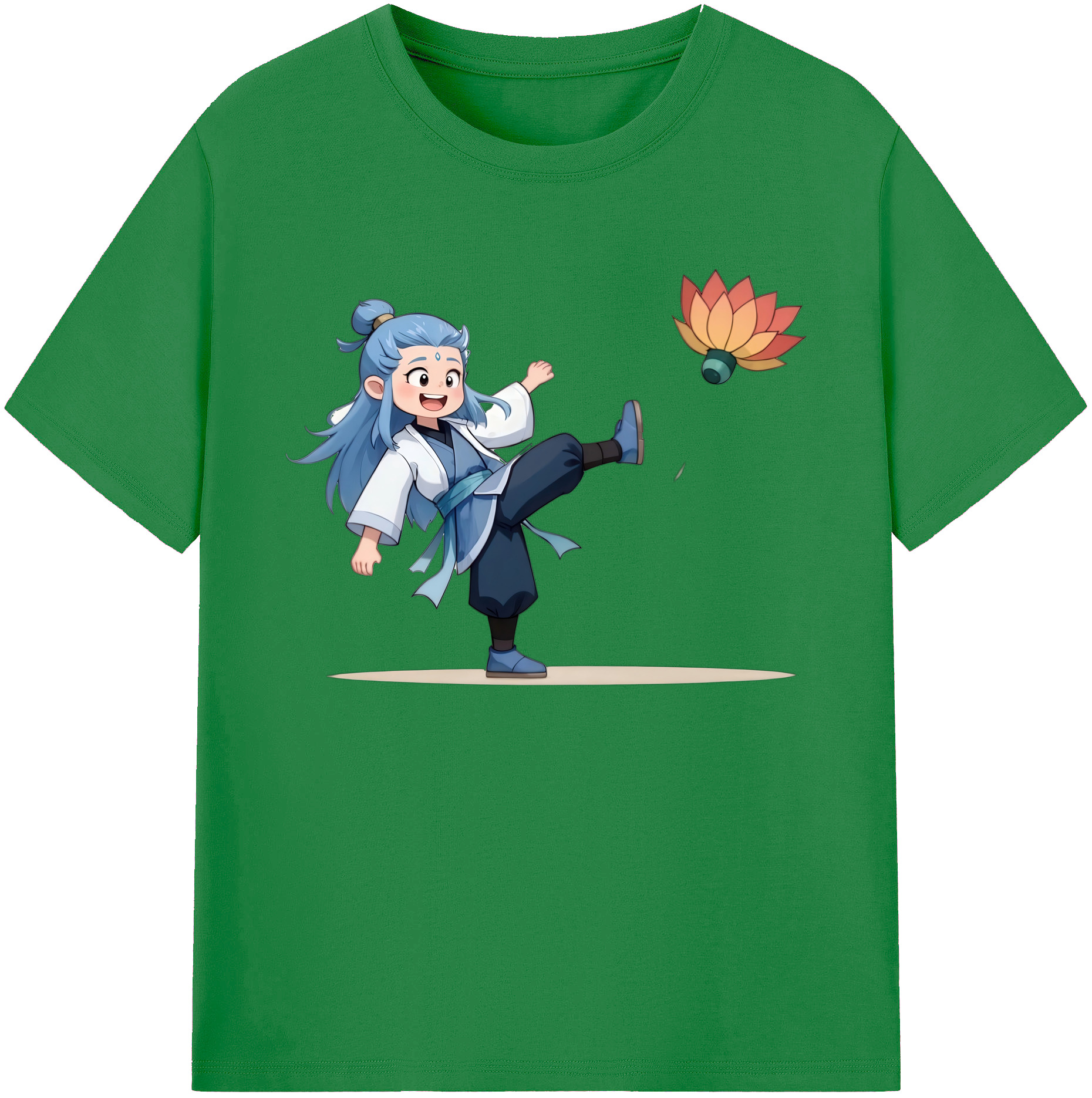 （画像用） Ne Zha 2 ナタ 魔童の大暴れ 綿100％ メンズ半袖Tシャツ｜肌触りやわらか＆通気性