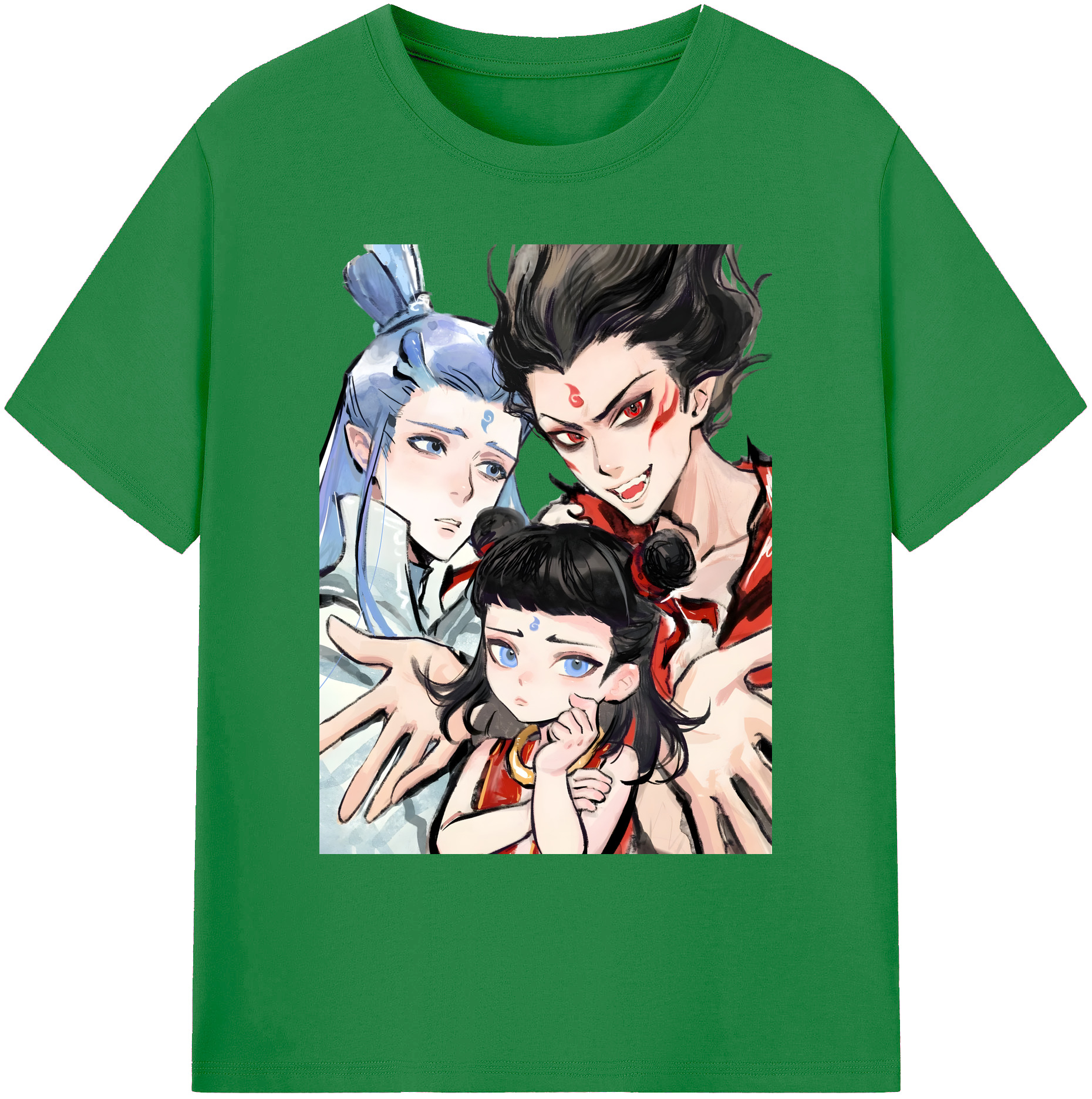 （画像用） Ne Zha 2 ナタ 魔童の大暴れ 綿100％ メンズ半袖Tシャツ｜肌触りやわらか＆通気性