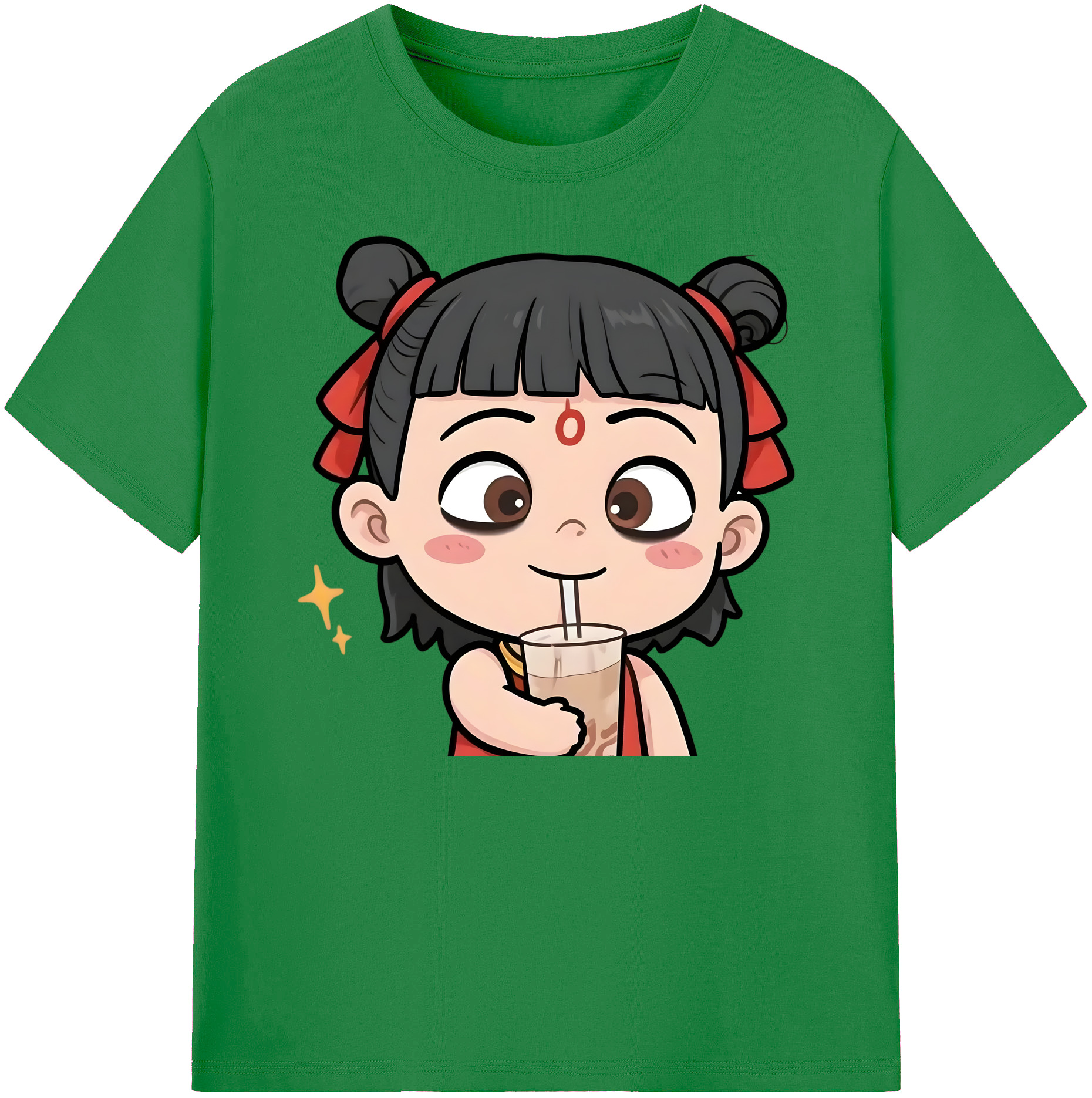（画像用） Ne Zha 2 ナタ 魔童の大暴れ 綿100％ メンズ半袖Tシャツ｜肌触りやわらか＆通気性