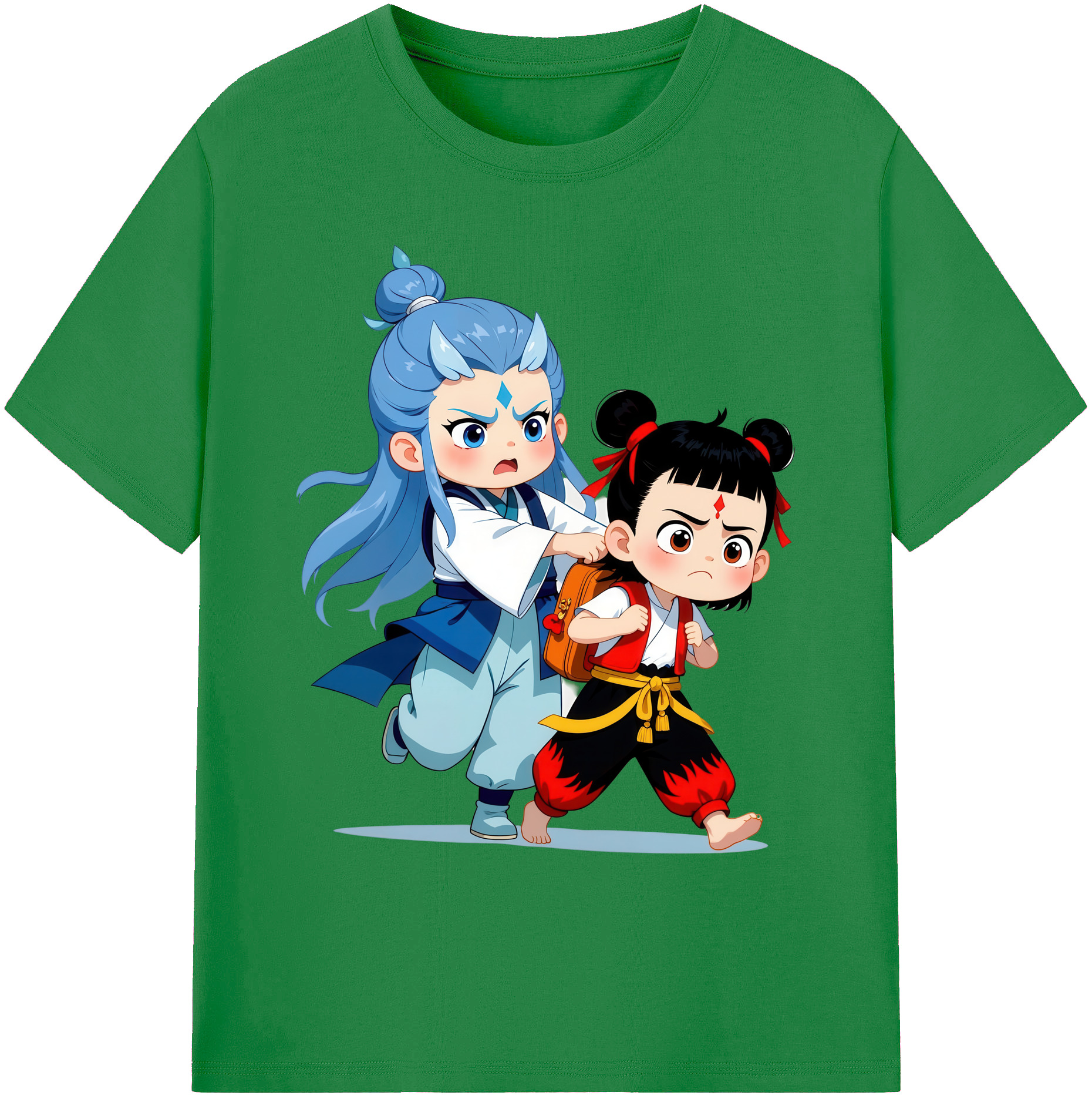 （画像用） Ne Zha 2 ナタ 魔童の大暴れ 綿100％ メンズ半袖Tシャツ｜肌触りやわらか＆通気性