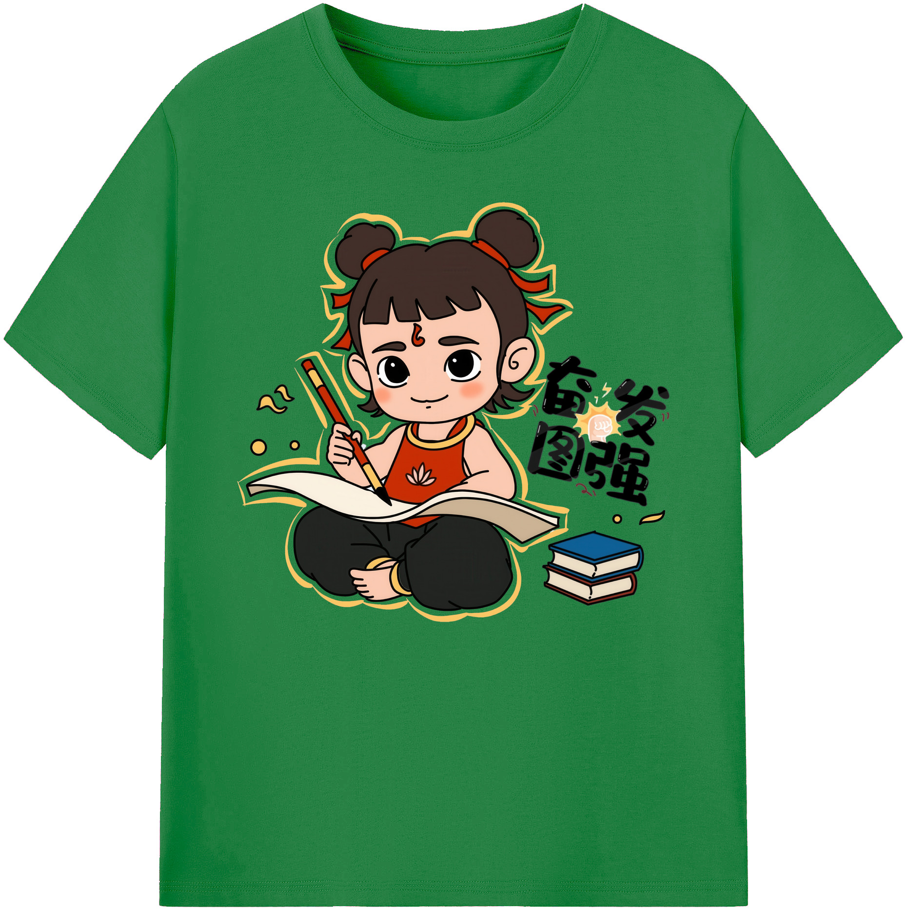 （画像用） Ne Zha 2 ナタ 魔童の大暴れ 綿100％ メンズ半袖Tシャツ｜肌触りやわらか＆通気性