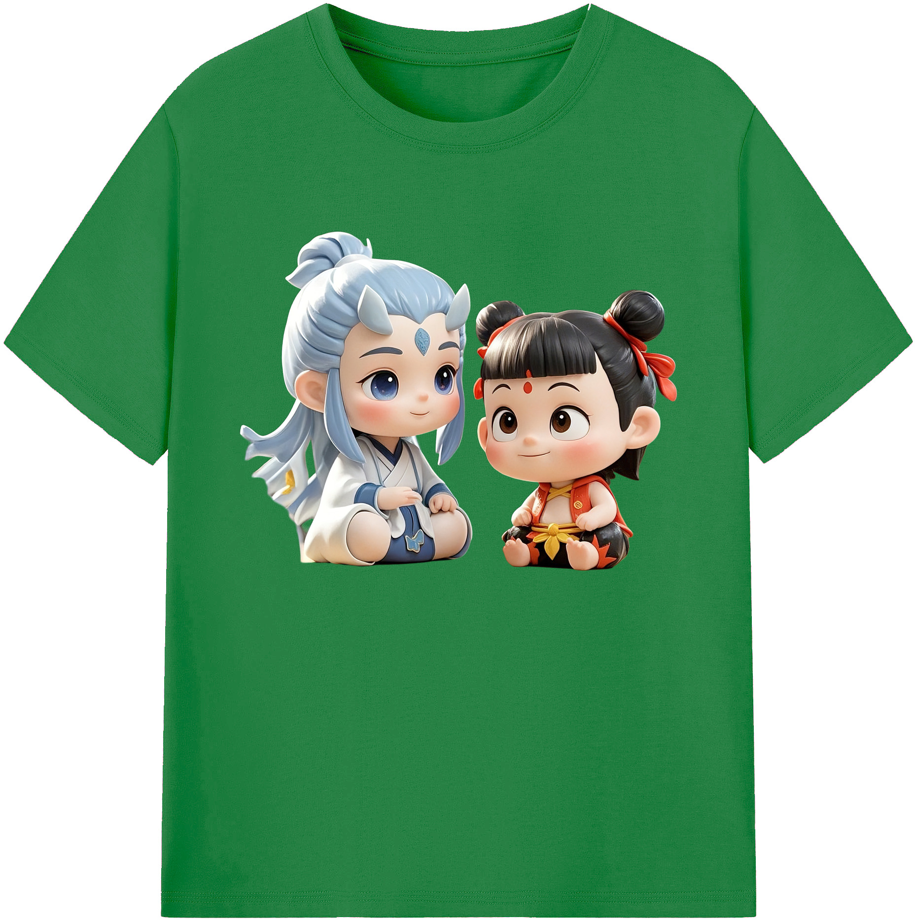 （画像用） Ne Zha 2 ナタ 魔童の大暴れ 綿100％ メンズ半袖Tシャツ｜肌触りやわらか＆通気性