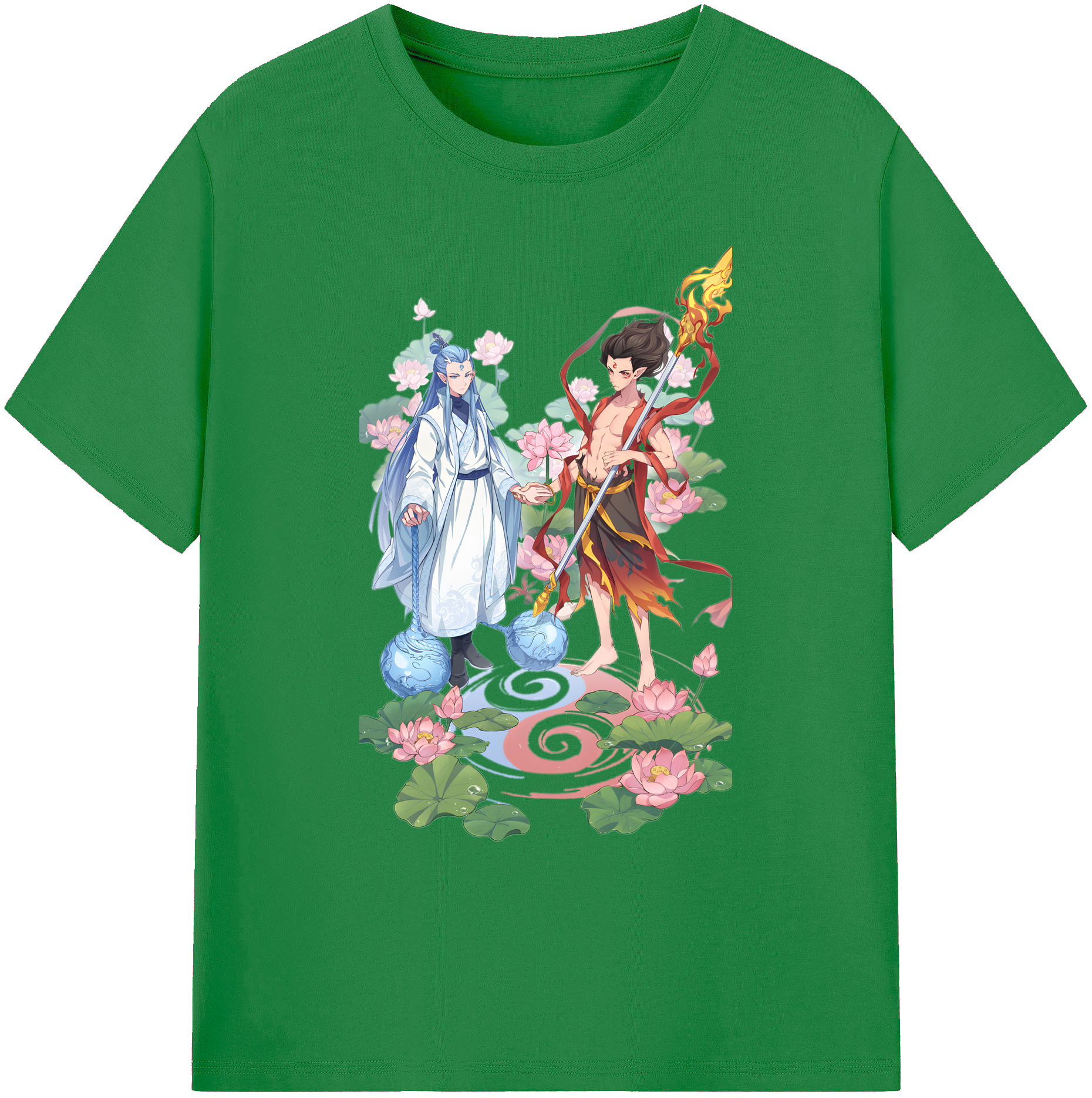 （画像用） Ne Zha 2 ナタ 魔童の大暴れ 綿100％ メンズ半袖Tシャツ｜肌触りやわらか＆通気性