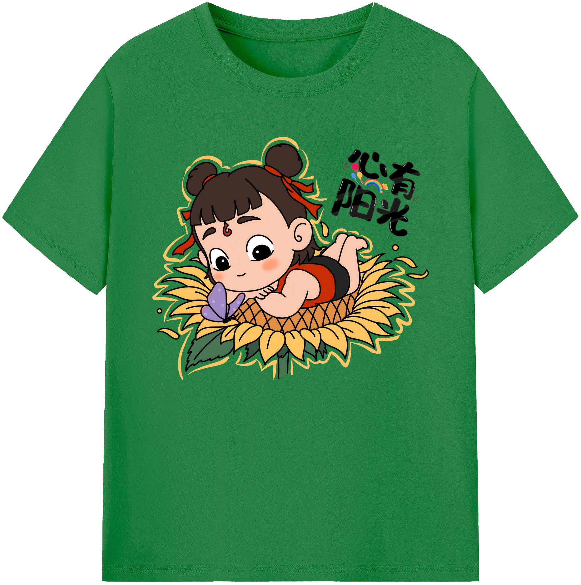 （画像用） Ne Zha 2 ナタ 魔童の大暴れ 綿100％ メンズ半袖Tシャツ｜肌触りやわらか＆通気性