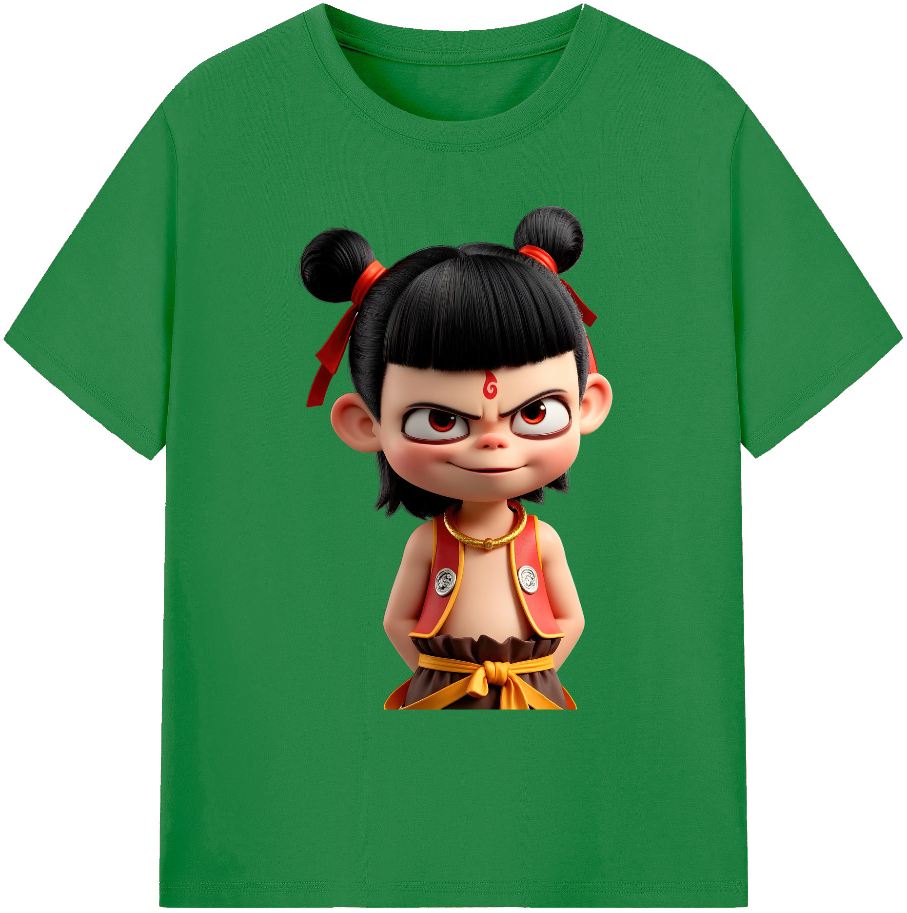 （画像用） Ne Zha 2 ナタ 魔童の大暴れ 綿100％ メンズ半袖Tシャツ｜肌触りやわらか＆通気性
