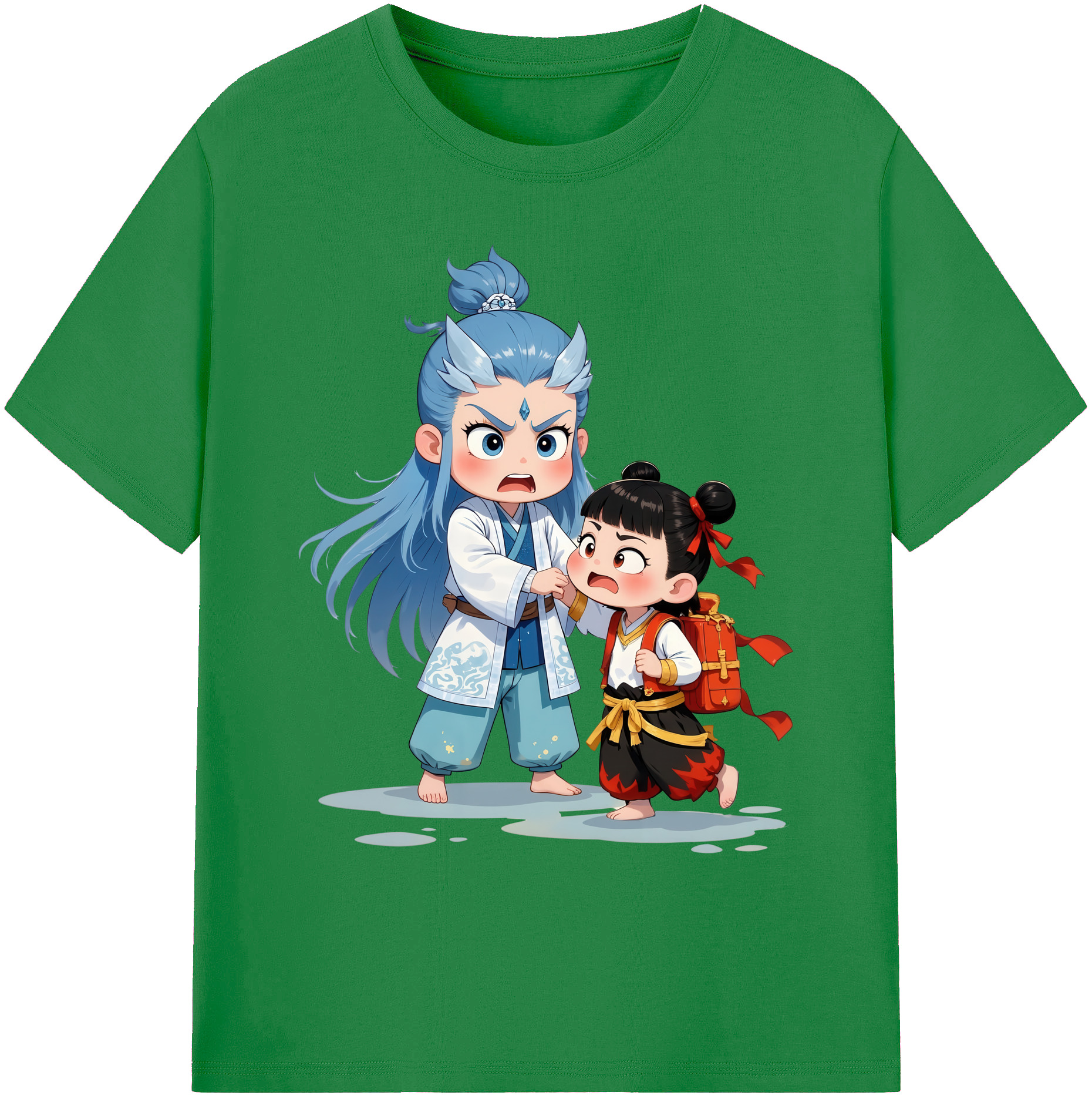 （画像用） Ne Zha 2 ナタ 魔童の大暴れ 綿100％ メンズ半袖Tシャツ｜肌触りやわらか＆通気性