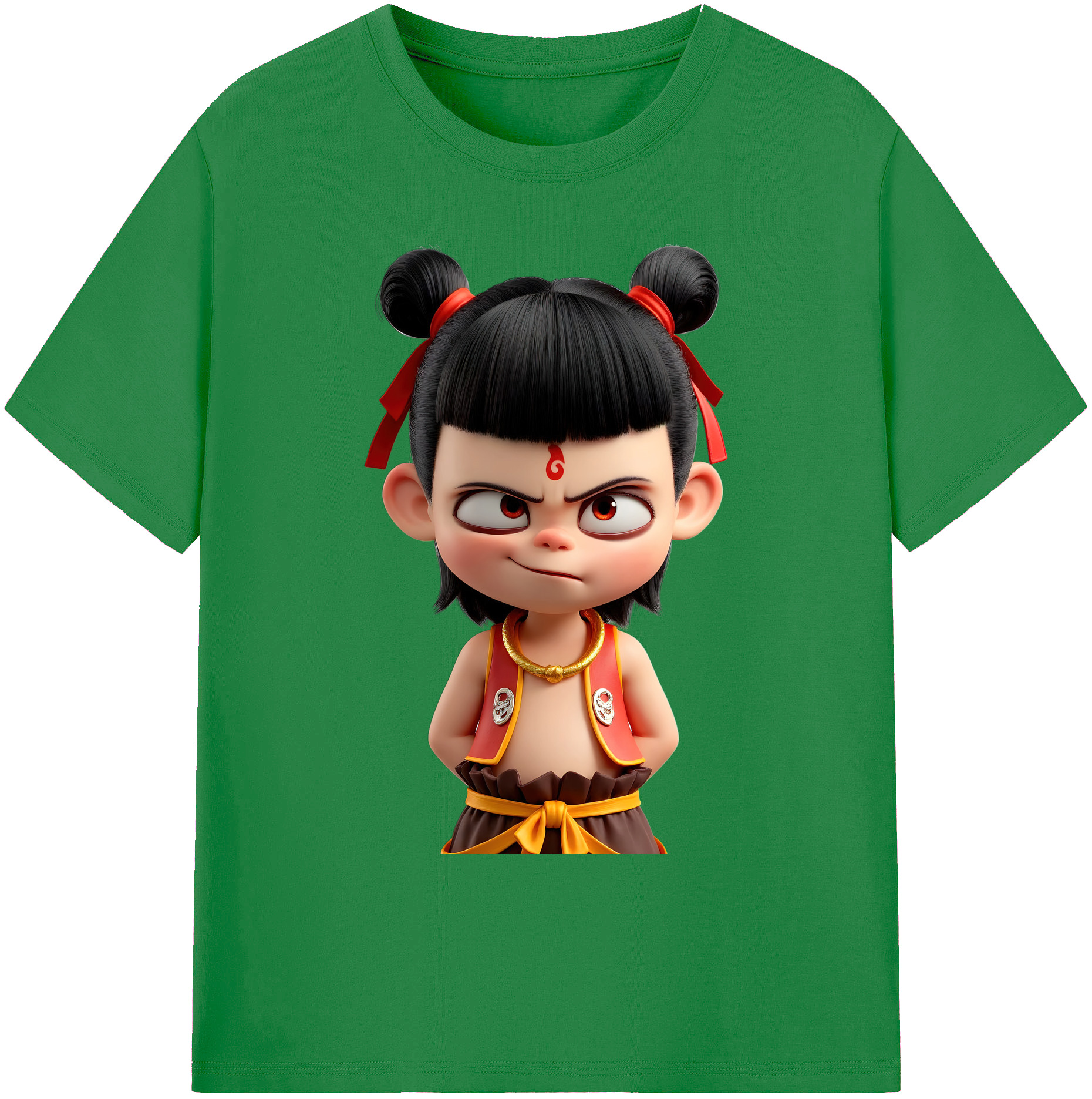 （画像用） Ne Zha 2 ナタ 魔童の大暴れ 綿100％ メンズ半袖Tシャツ｜肌触りやわらか＆通気性