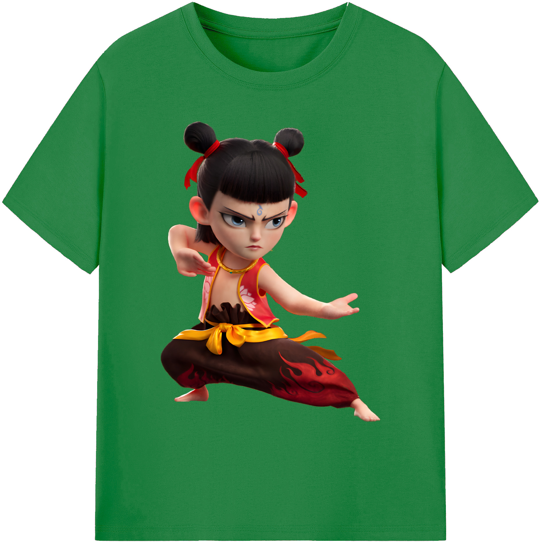 （画像用） Ne Zha 2 ナタ 魔童の大暴れ 綿100％ メンズ半袖Tシャツ｜肌触りやわらか＆通気性