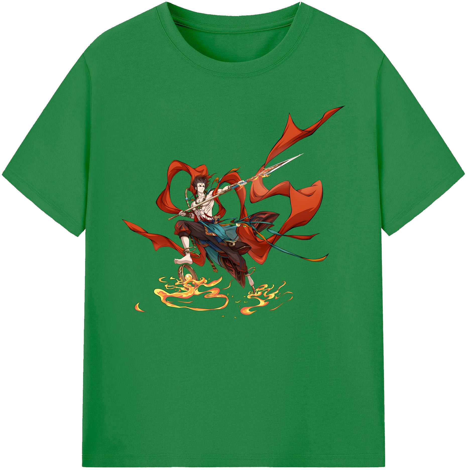 （画像用） Ne Zha 2 ナタ 魔童の大暴れ 綿100％ メンズ半袖Tシャツ｜肌触りやわらか＆通気性