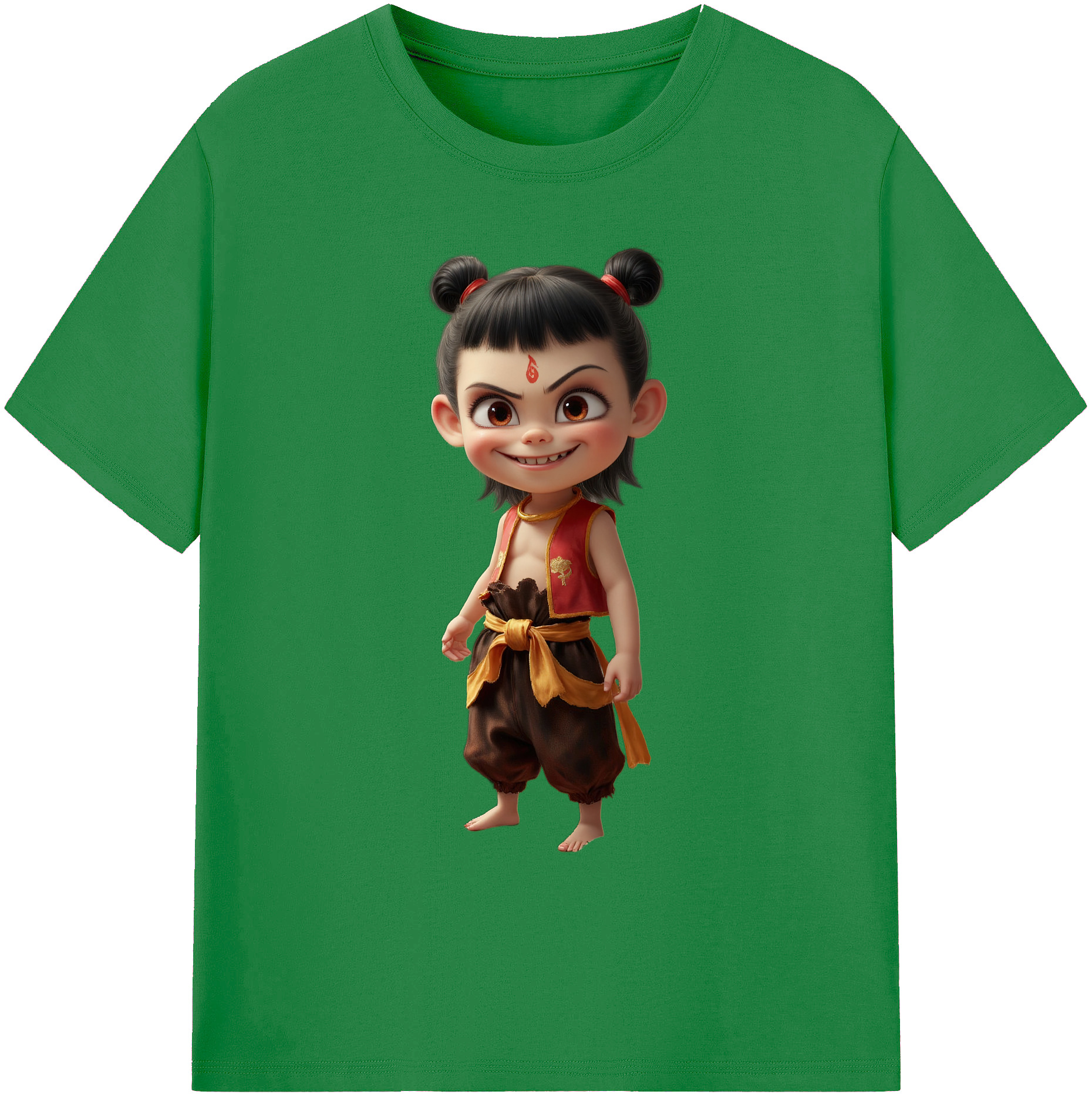 （画像用） Ne Zha 2 ナタ 魔童の大暴れ 綿100％ メンズ半袖Tシャツ｜肌触りやわらか＆通気性