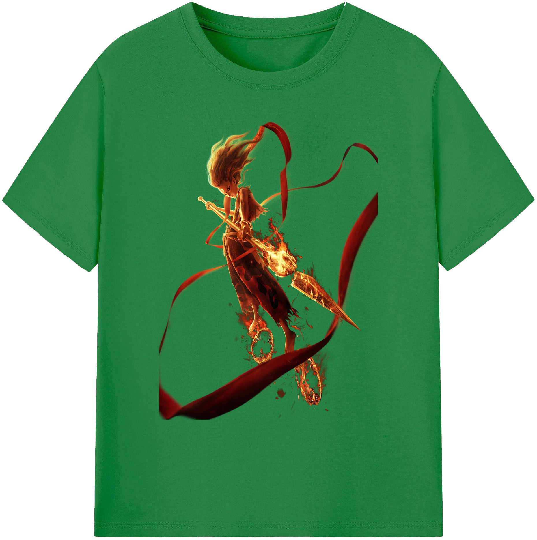 （画像用） Ne Zha 2 ナタ 魔童の大暴れ 綿100％ メンズ半袖Tシャツ｜肌触りやわらか＆通気性