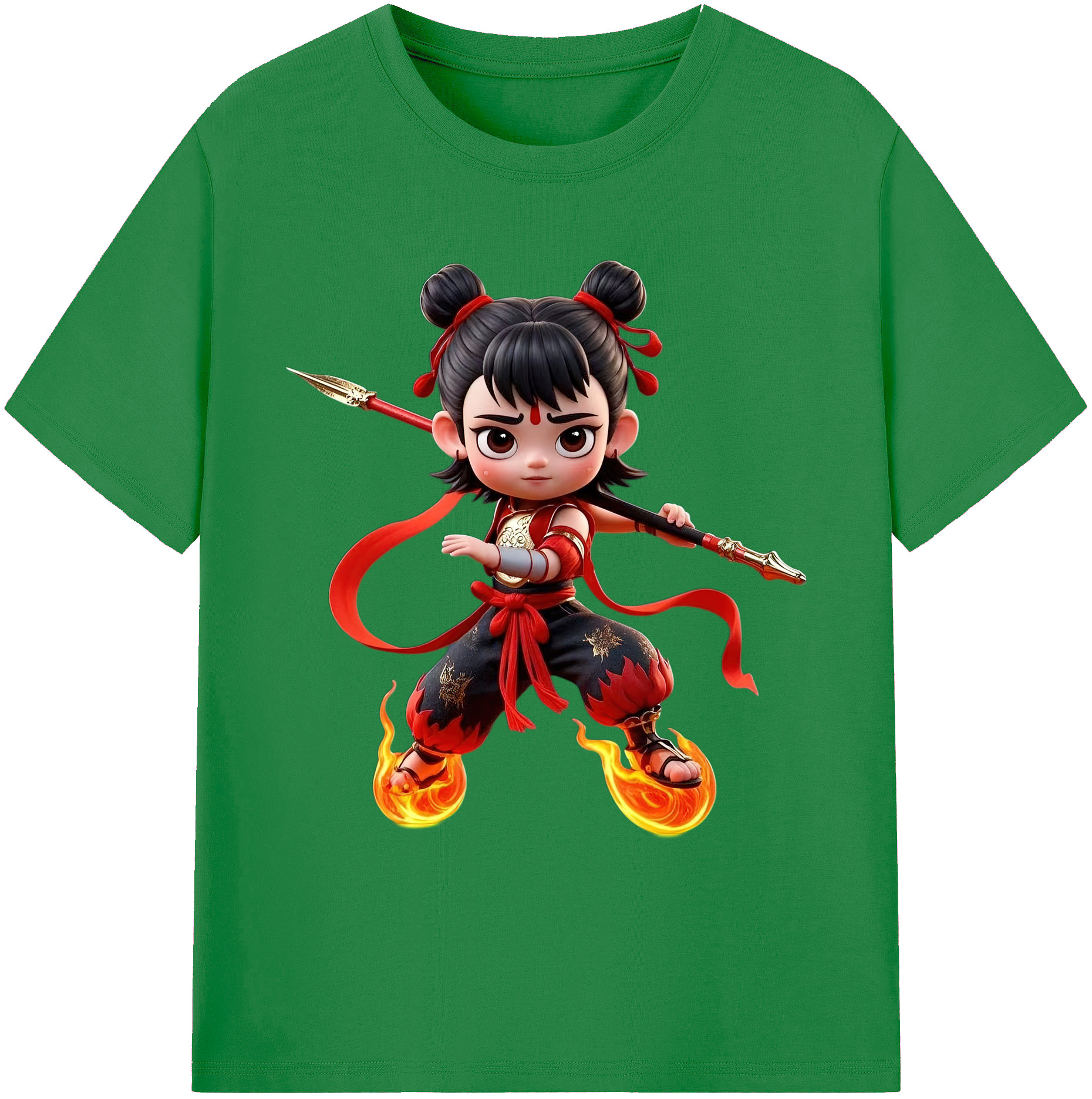 （画像用） Ne Zha 2 ナタ 魔童の大暴れ 綿100％ メンズ半袖Tシャツ｜肌触りやわらか＆通気性