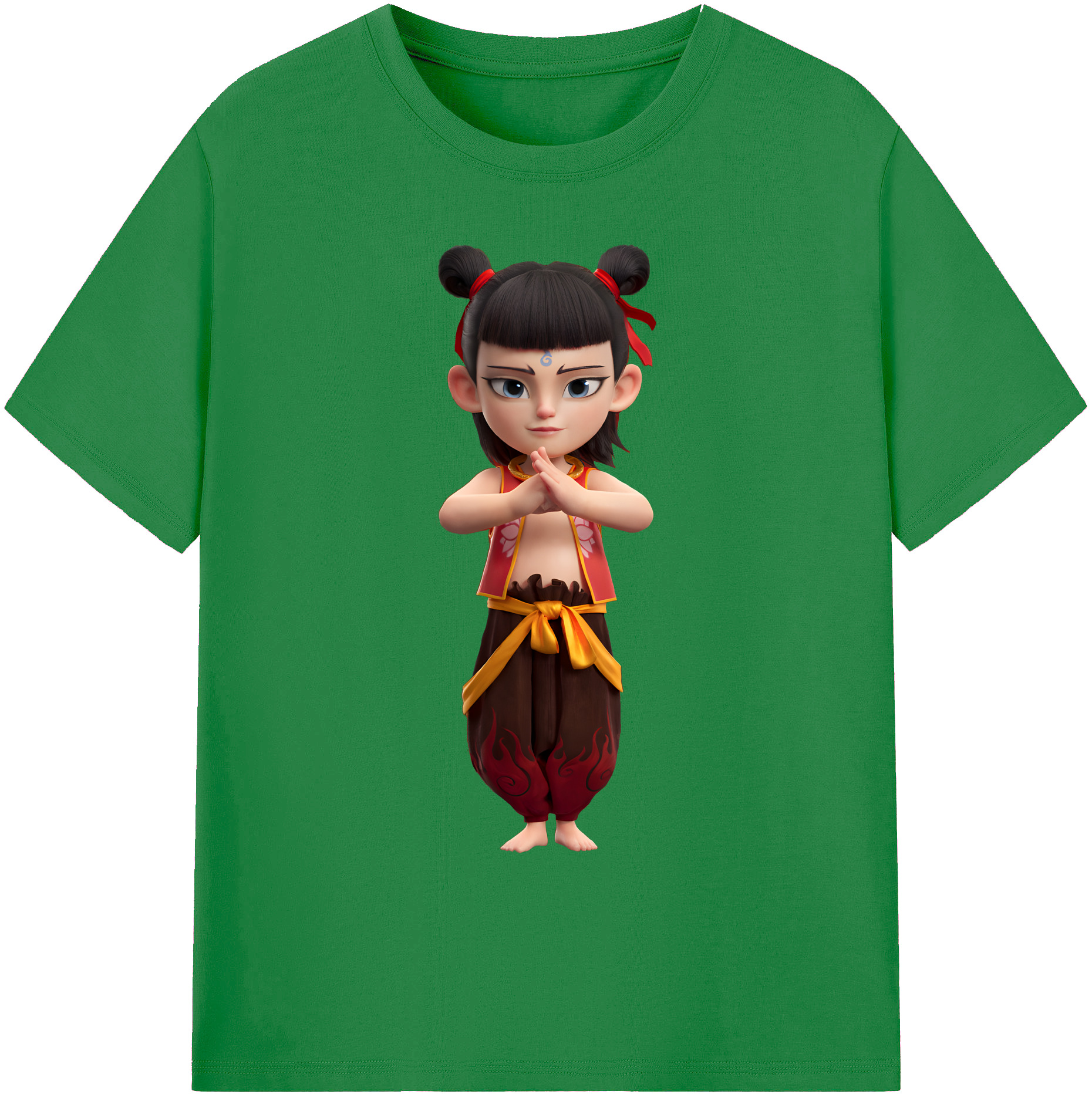 （画像用） Ne Zha 2 ナタ 魔童の大暴れ 綿100％ メンズ半袖Tシャツ｜肌触りやわらか＆通気性