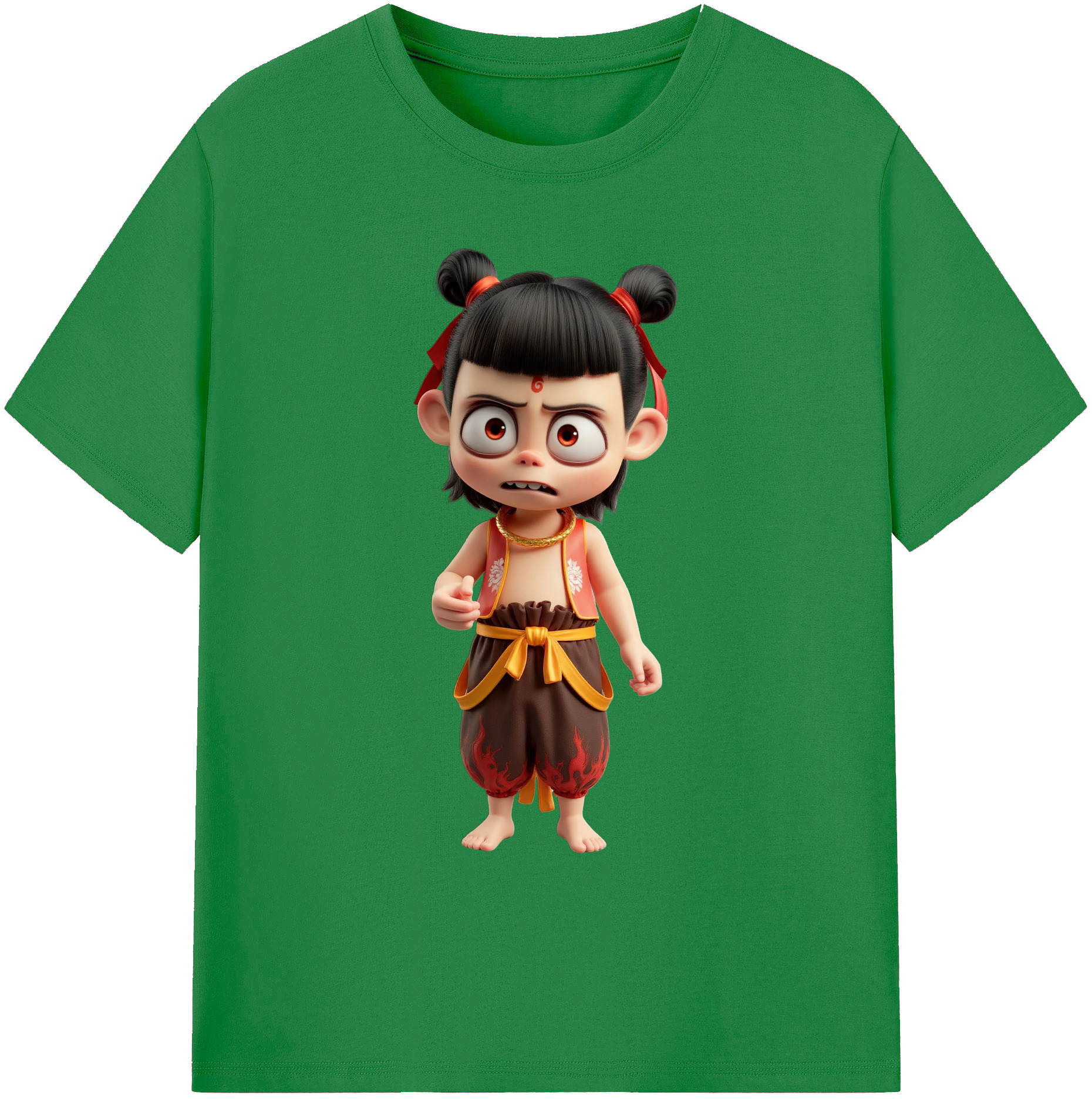（画像用） Ne Zha 2 ナタ 魔童の大暴れ 綿100％ メンズ半袖Tシャツ｜肌触りやわらか＆通気性