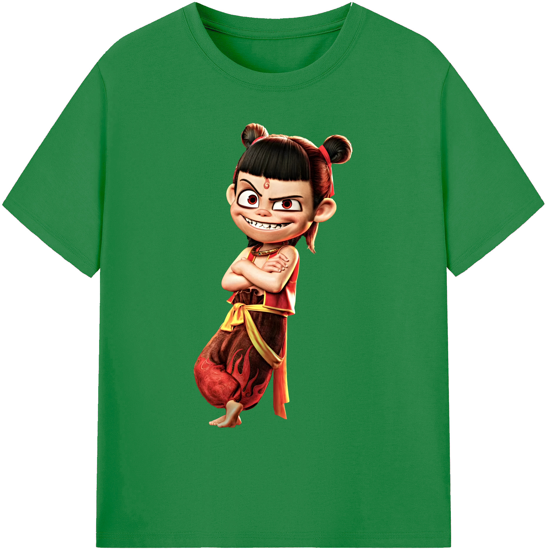（画像用） Ne Zha 2 ナタ 魔童の大暴れ 綿100％ メンズ半袖Tシャツ｜肌触りやわらか＆通気性