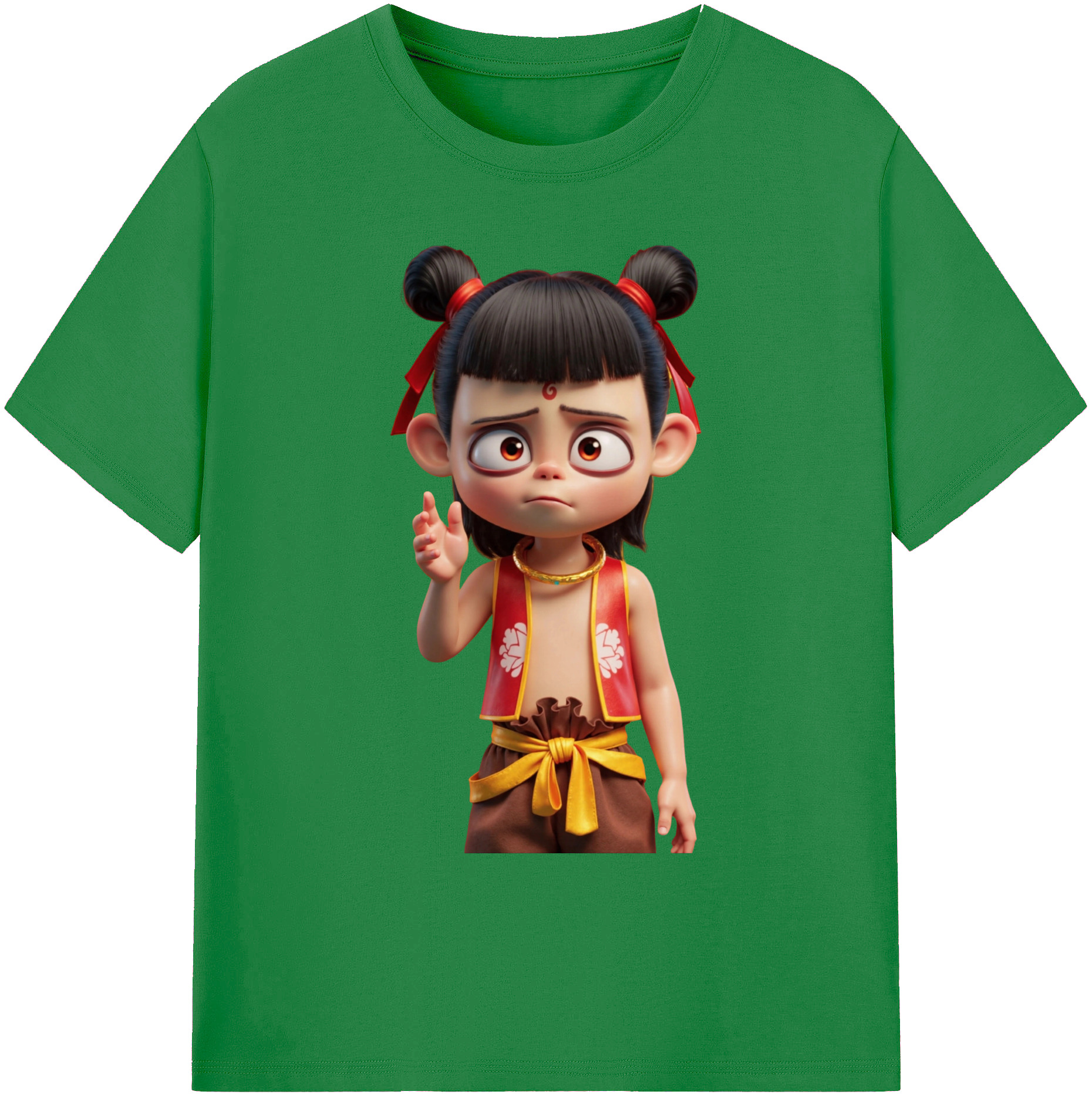 （画像用） Ne Zha 2 ナタ 魔童の大暴れ 綿100％ メンズ半袖Tシャツ｜肌触りやわらか＆通気性