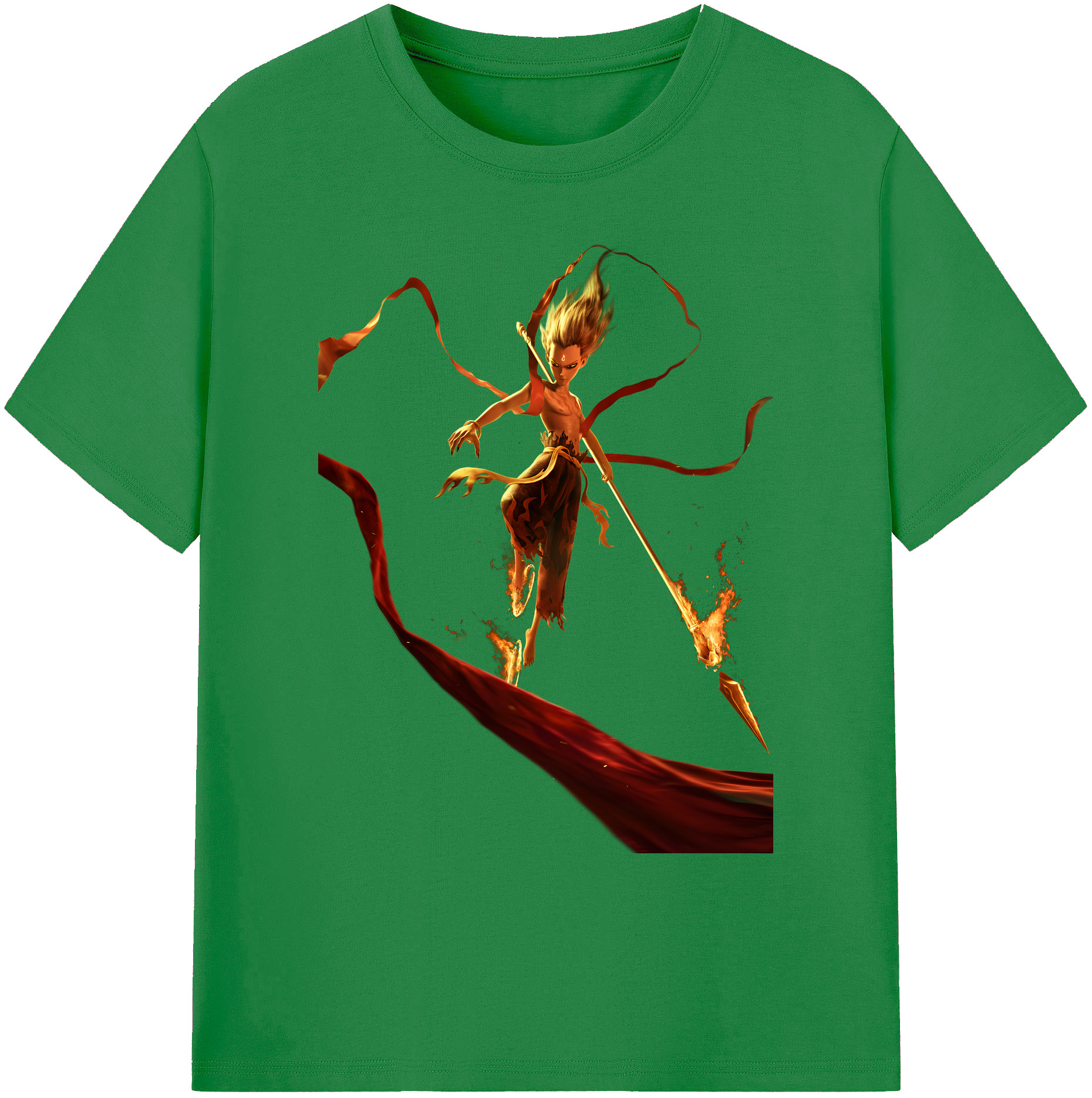 （画像用） Ne Zha 2 ナタ 魔童の大暴れ 綿100％ メンズ半袖Tシャツ｜肌触りやわらか＆通気性