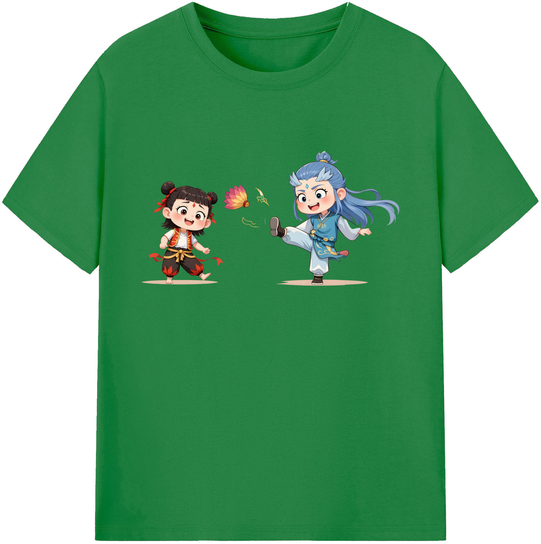 （画像用） Ne Zha 2 ナタ 魔童の大暴れ 綿100％ メンズ半袖Tシャツ｜肌触りやわらか＆通気性