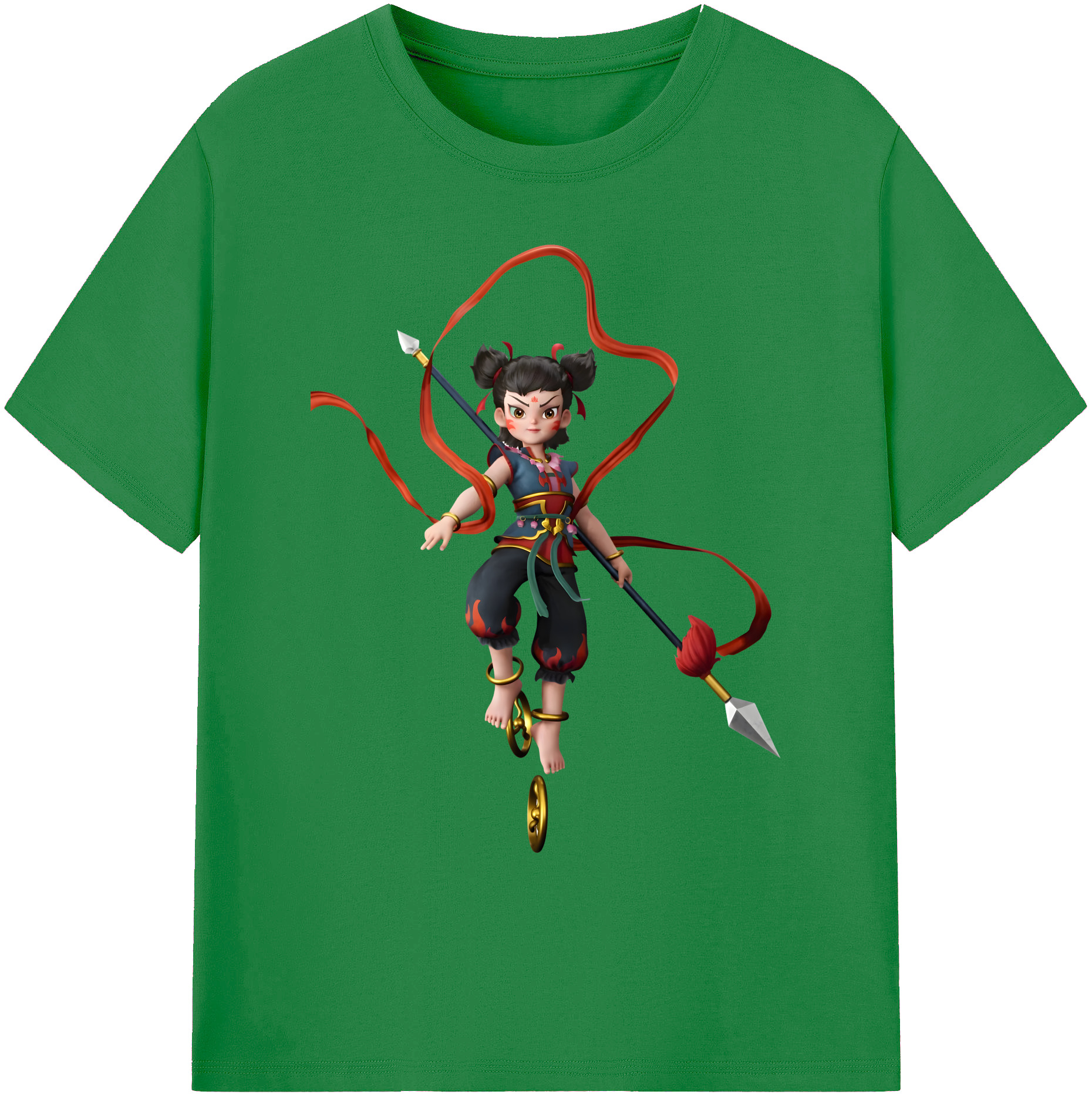（画像用） Ne Zha 2 ナタ 魔童の大暴れ 綿100％ メンズ半袖Tシャツ｜肌触りやわらか＆通気性