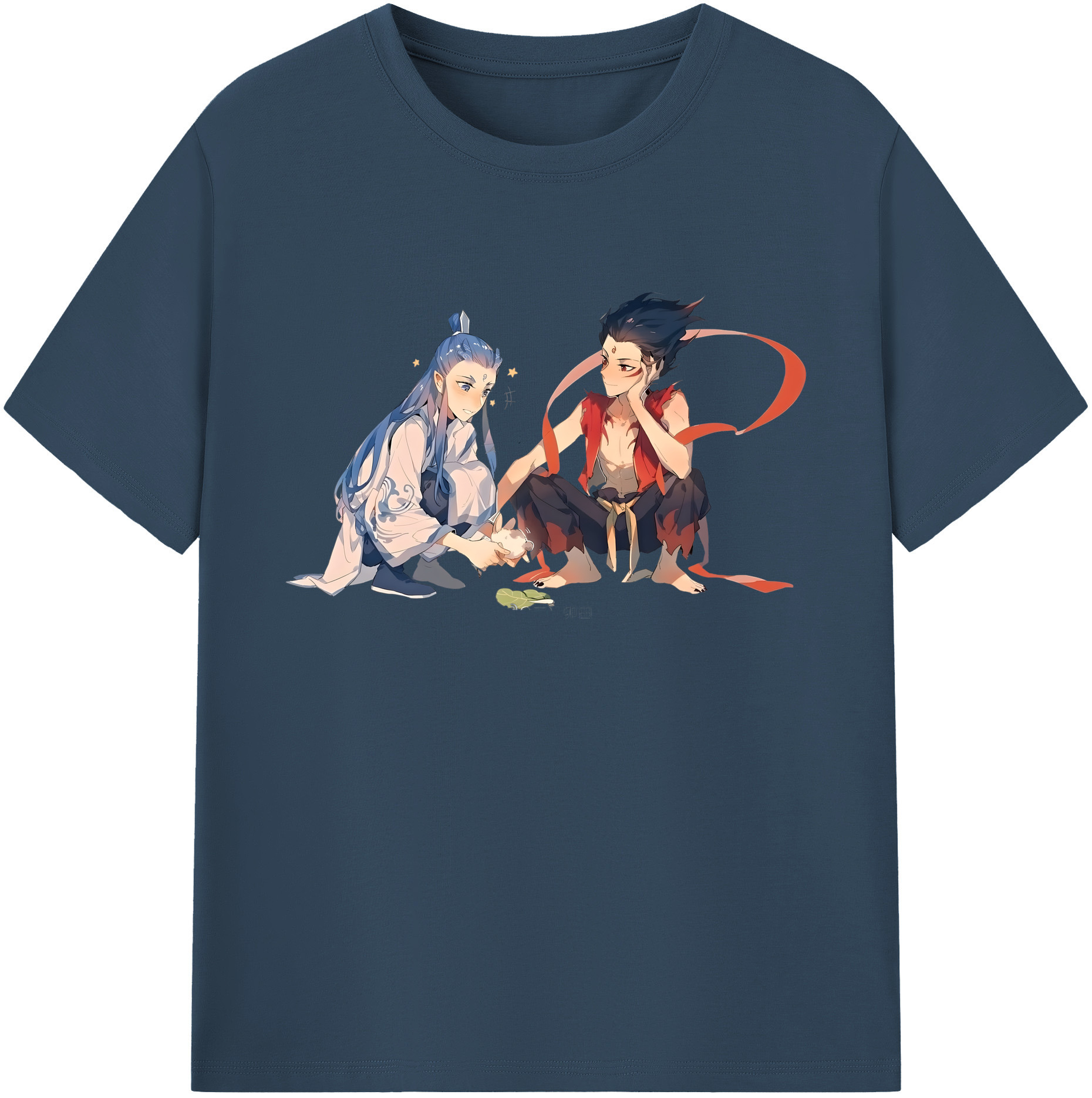 （画像用） Ne Zha 2 ナタ 魔童の大暴れ 綿100％ メンズ半袖Tシャツ｜肌触りやわらか＆通気性
