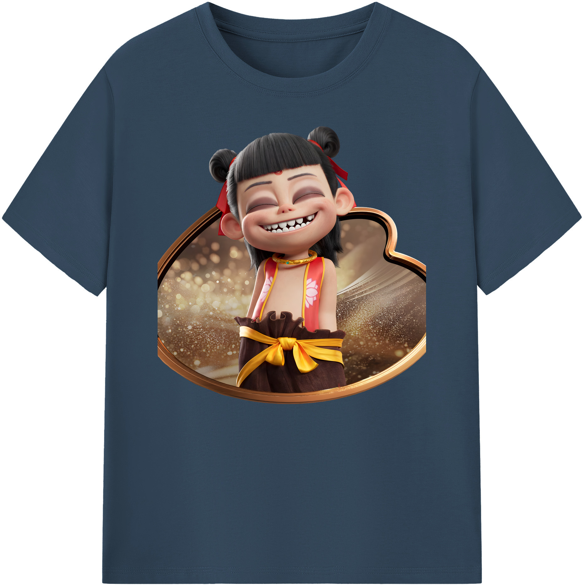 （画像用） Ne Zha 2 ナタ 魔童の大暴れ 綿100％ メンズ半袖Tシャツ｜肌触りやわらか＆通気性