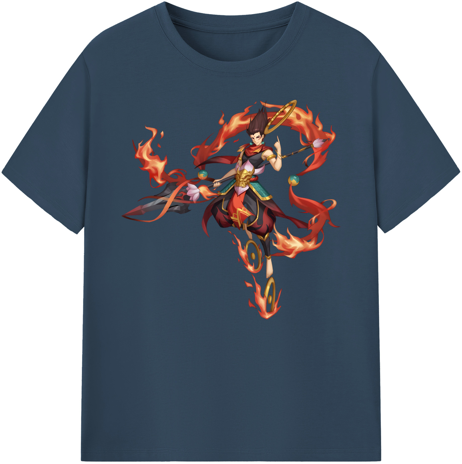 （画像用） Ne Zha 2 ナタ 魔童の大暴れ 綿100％ メンズ半袖Tシャツ｜肌触りやわらか＆通気性